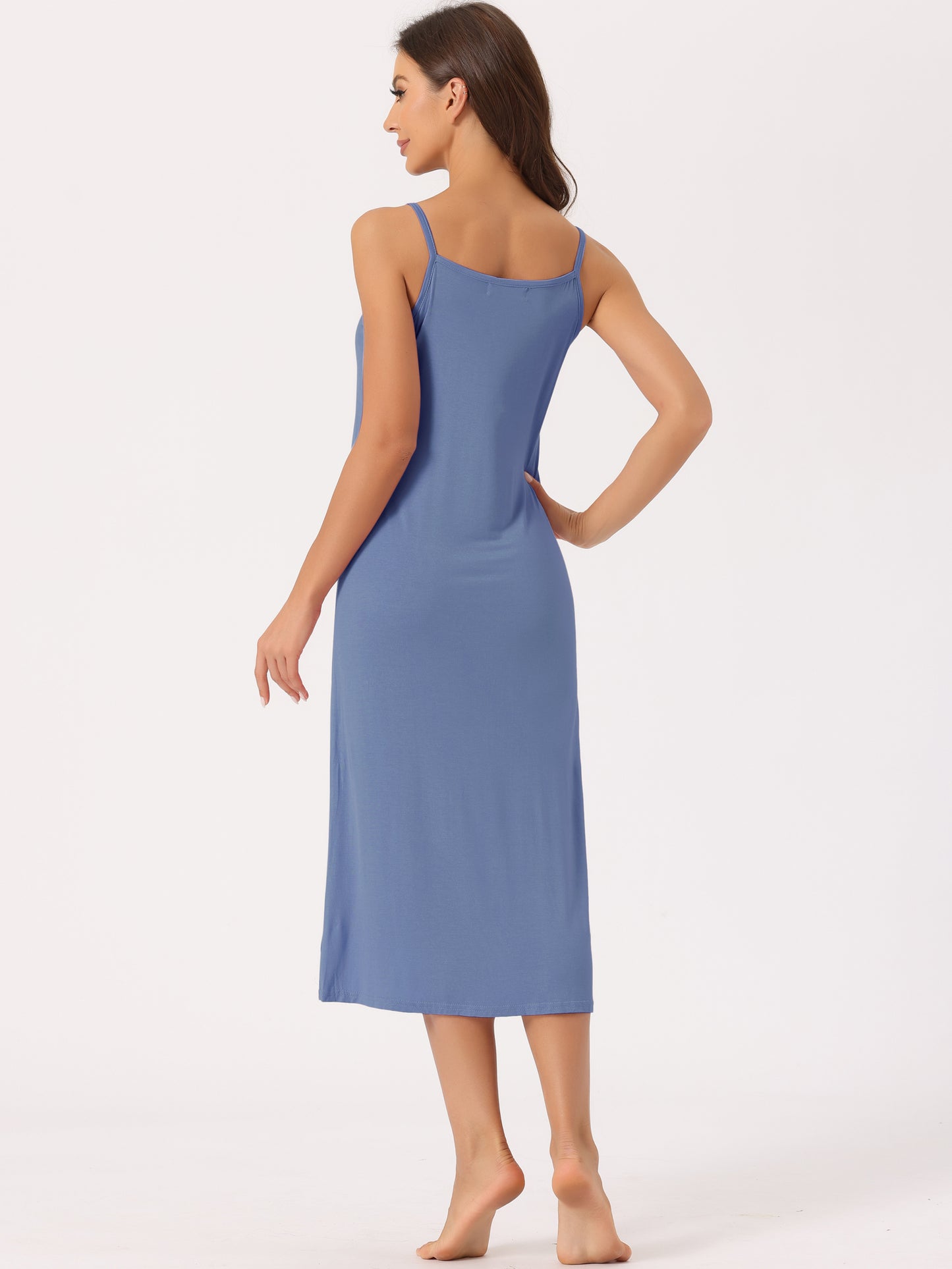 Women's Full Slip Dress Spaghetti Strap Cami Tank Long Underdress Nightgown (Plus Size Available)