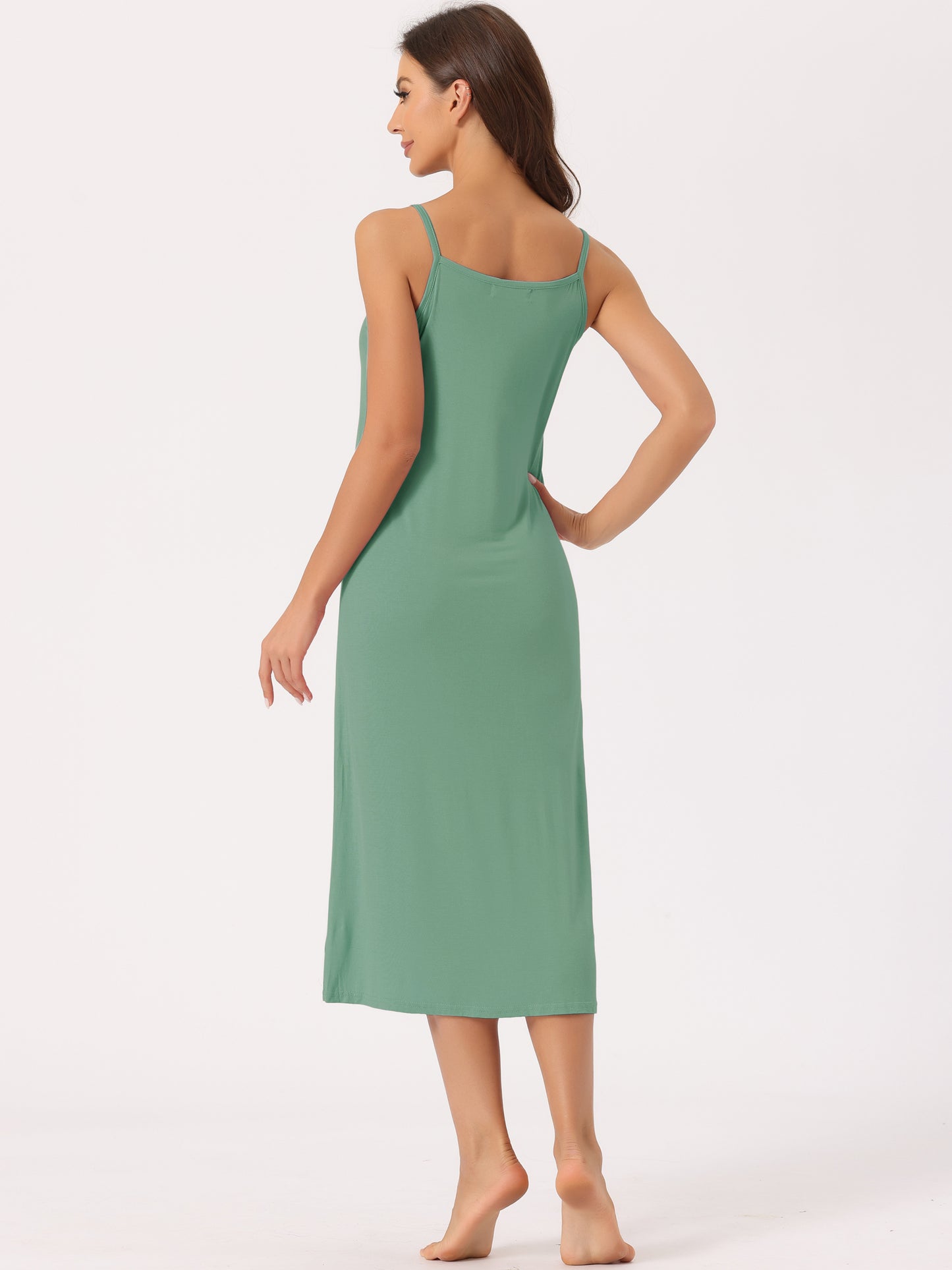 Women's Full Slip Dress Spaghetti Strap Cami Tank Long Underdress Nightgown (Plus Size Available)
