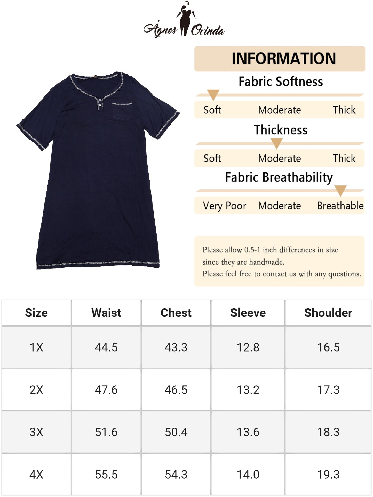 Camisones de talla grande para mujer, de manga corta, con cuello en V, holgados, informales, para dormir