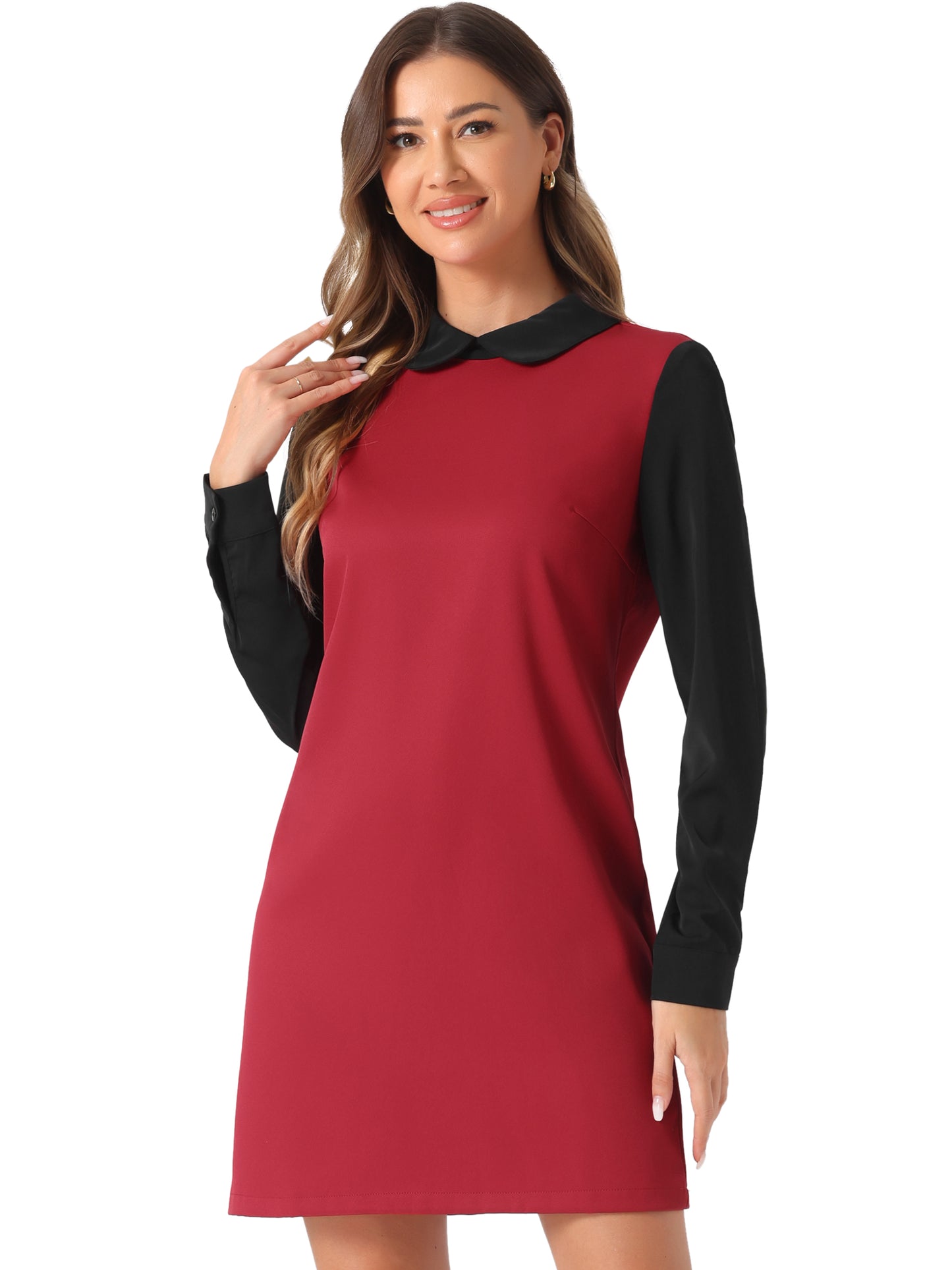 Women's Peter Pan Long Sleeve Mini Dress
