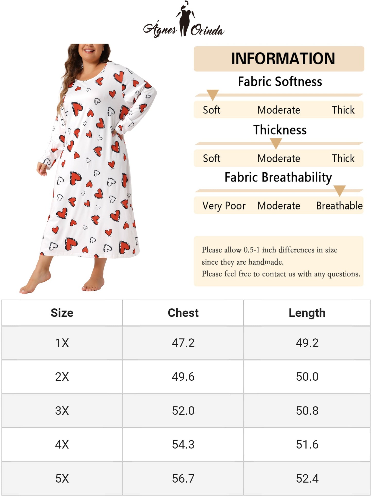 Women Plus Size Pajamas Crew Neck Long Sleeve Casual Print Sleep Dress