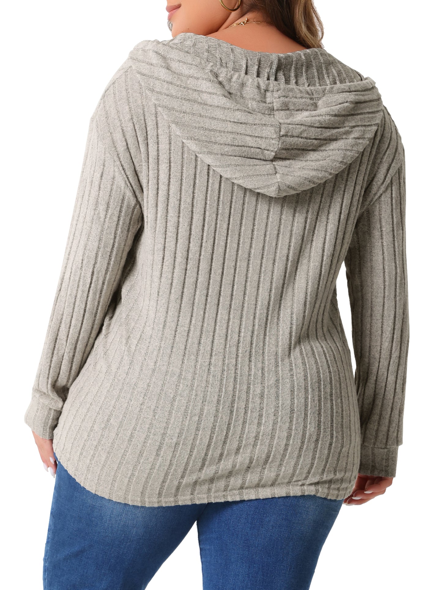 Women Plus Size Hoodies Pullover Lightweight Drawstring Sweatshirts Long Sleeve