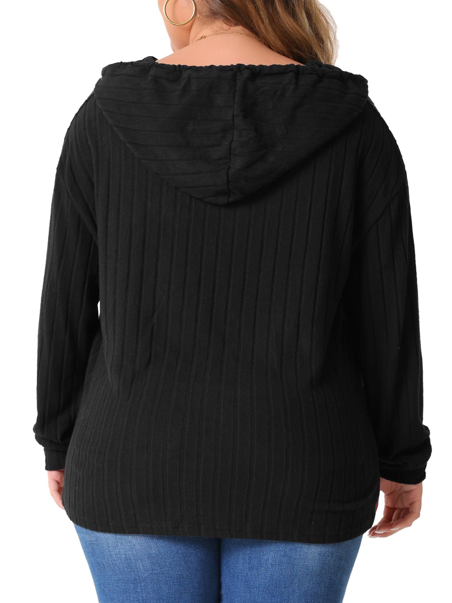 Women Plus Size Hoodies Pullover Lightweight Drawstring Sweatshirts Long Sleeve