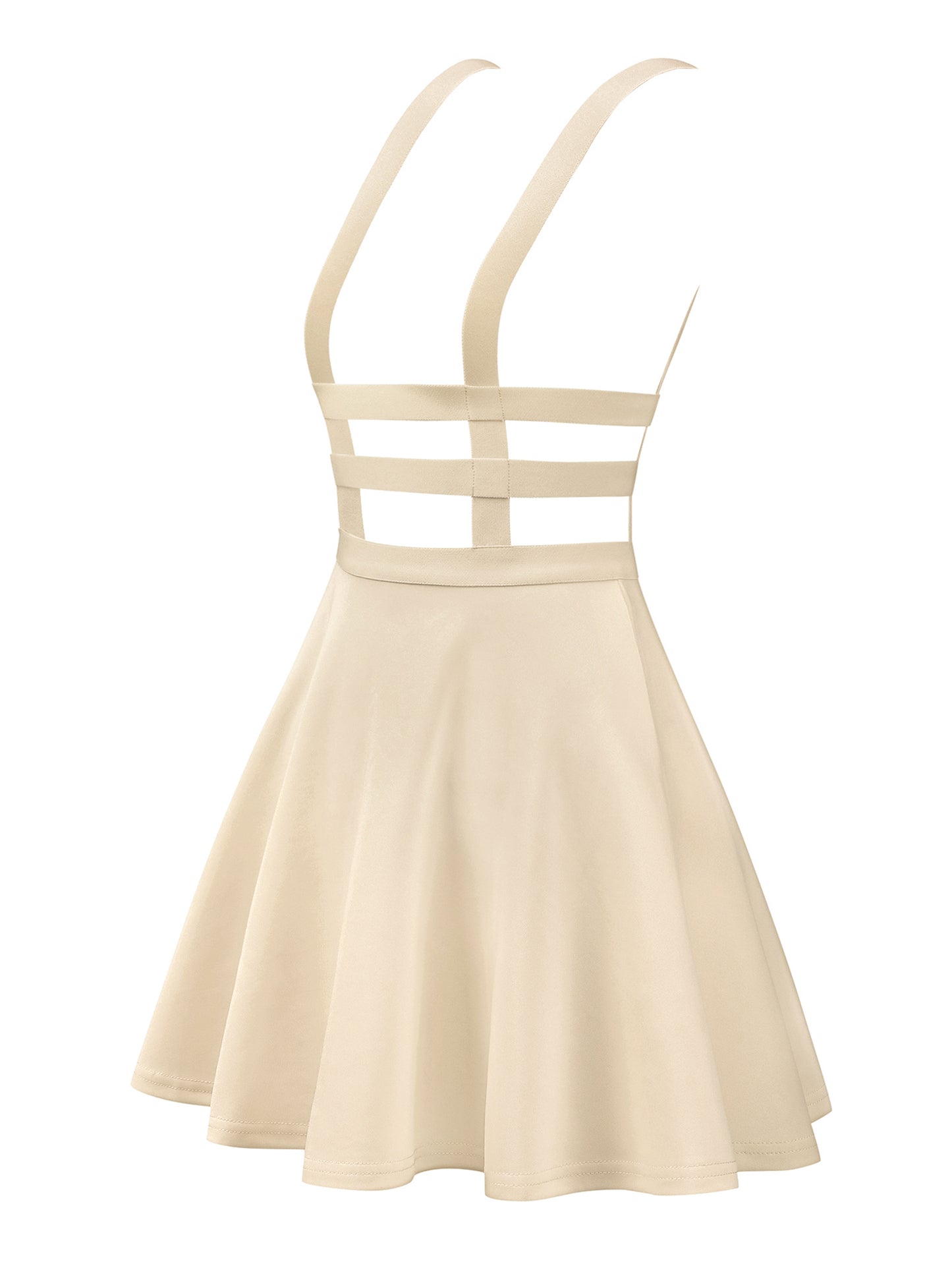 Women's Pleated Overall Summer Elastic Waist Kawaii A-Line Braces Suspender Skirt