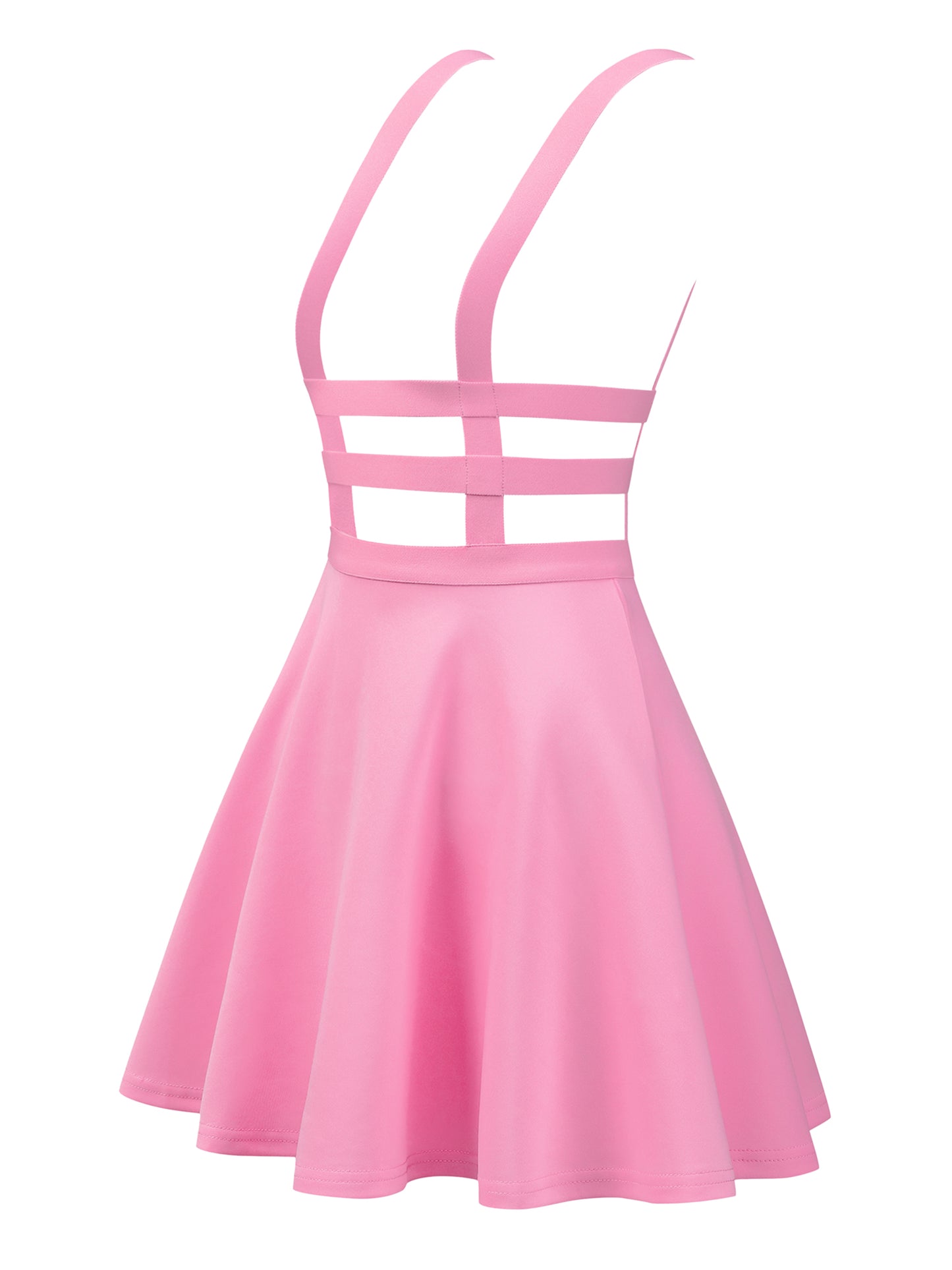 Women's Pleated Overall Summer Elastic Waist Kawaii A-Line Braces Suspender Skirt
