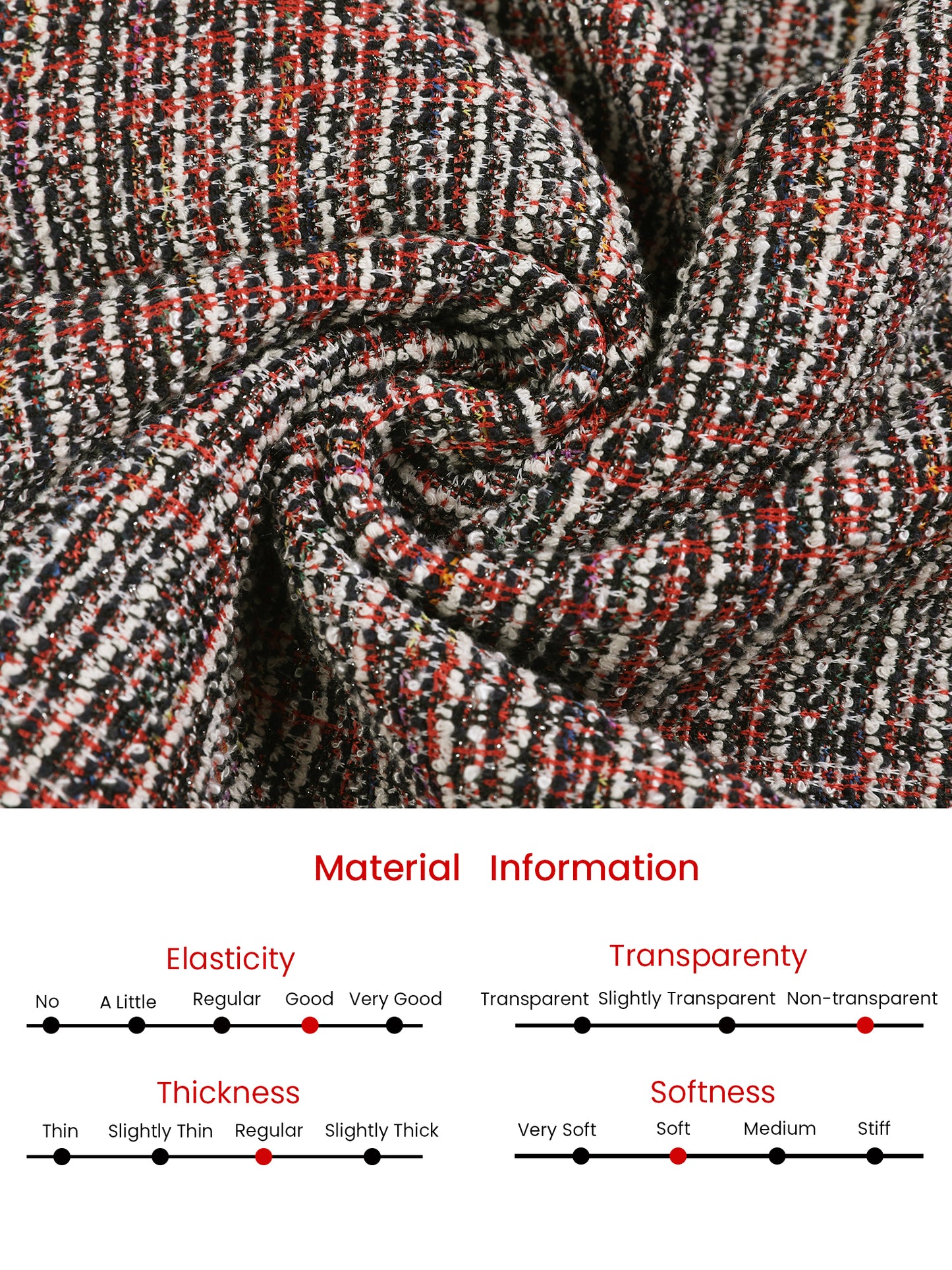 Falda tubo de tweed elegante hasta la rodilla para mujer