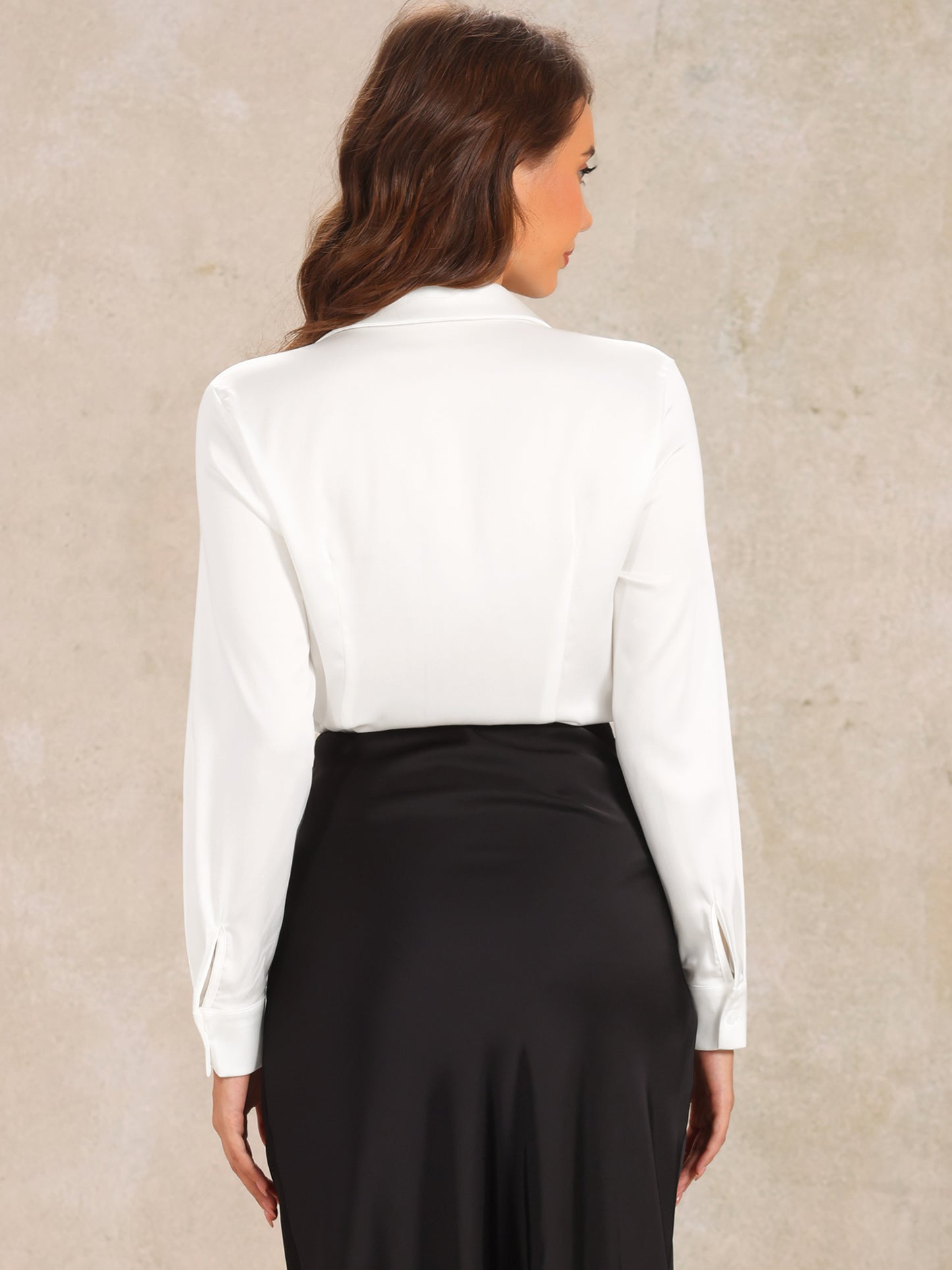 Women's Button Down Business Bodysuit Collared Long Sleeve Work Shirt Casual Top