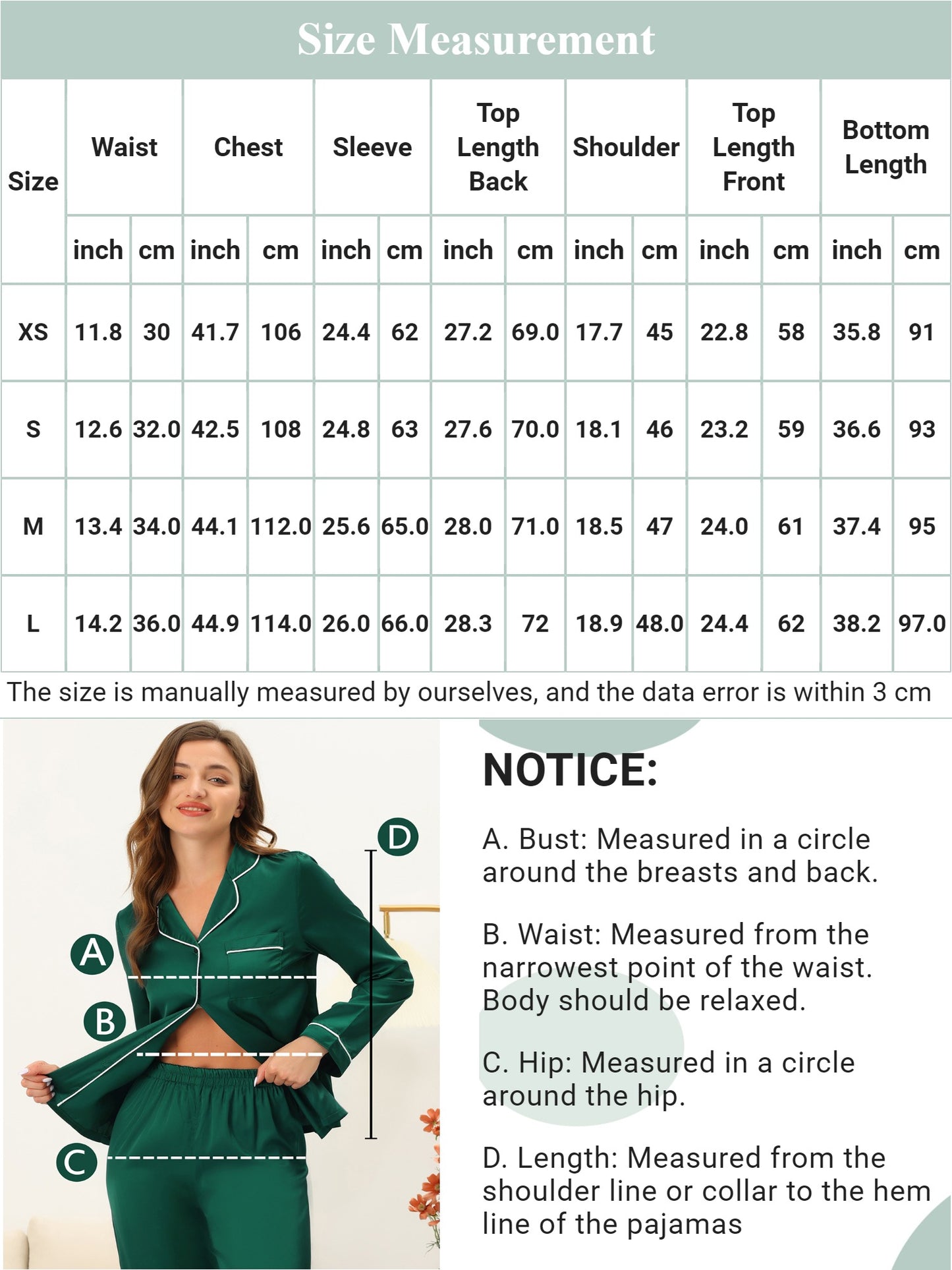 Ensemble de pyjama 2 pièces pour femme, haut haut bas, manches longues, pantalon, vêtements de nuit amples