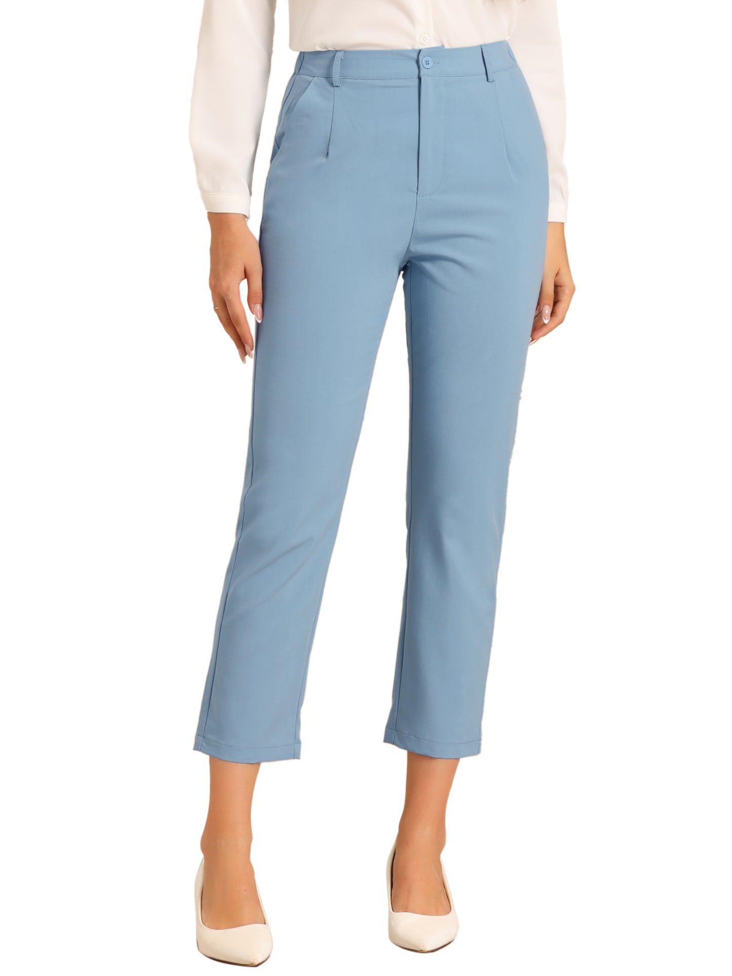 Pantalones de trabajo de cintura alta para mujer (disponibles en tallas grandes)