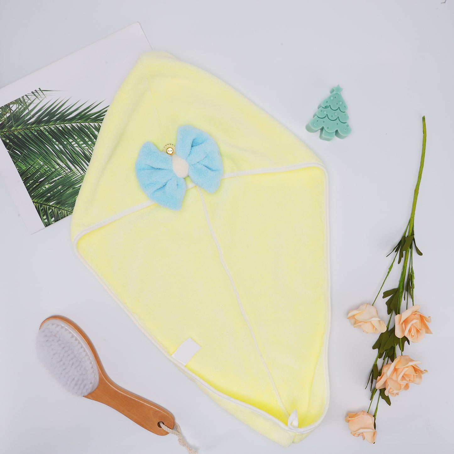 2 Pcs Hair Drying Towels, Absorbent Hair Towel Wrap for Women Yellow