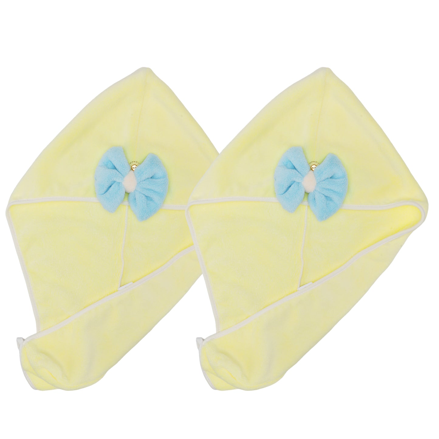 2 Pcs Hair Drying Towels, Absorbent Hair Towel Wrap for Women Yellow