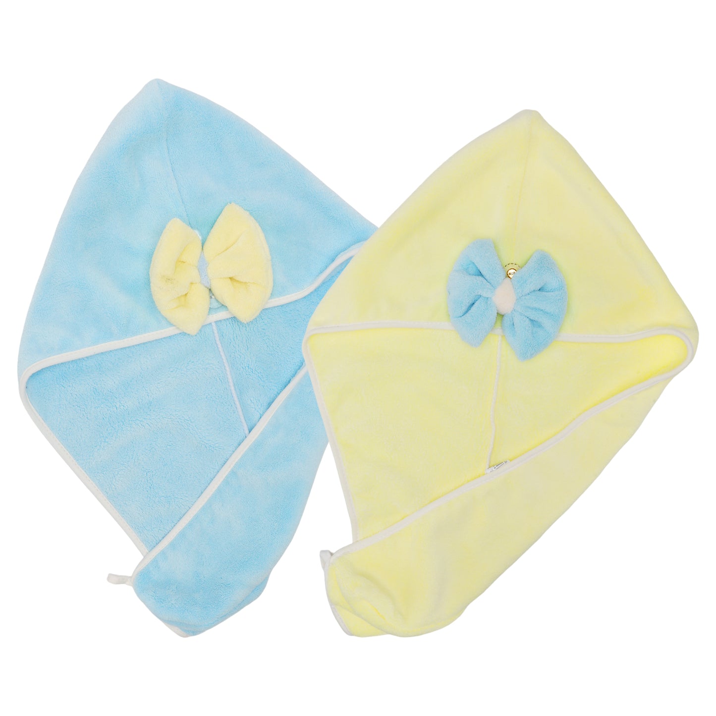 2 Pcs Hair Drying Towels, Absorbent Hair Towel Wrap for Women Yellow Blue