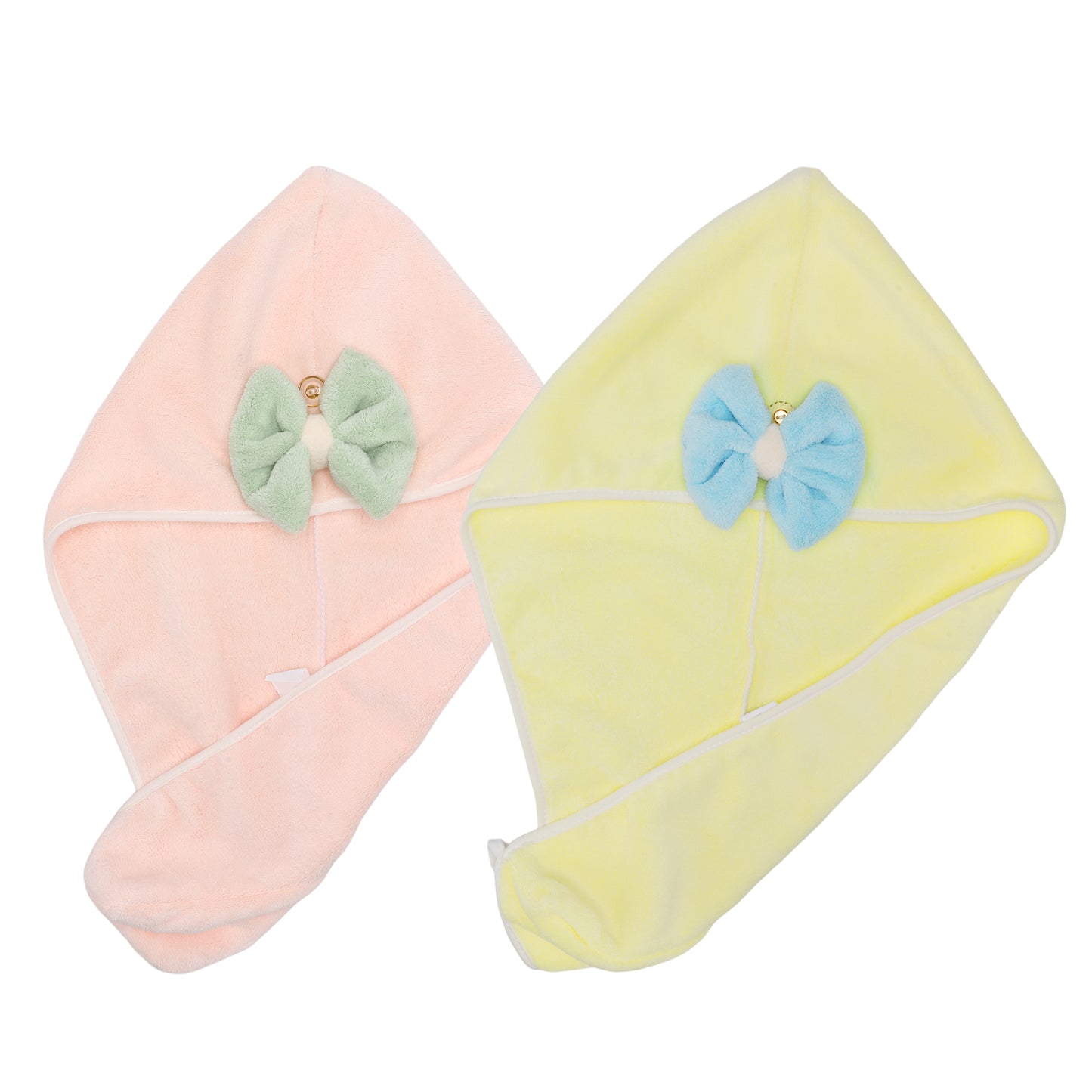 2 Pcs Hair Drying Towels, Absorbent Hair Towel Wrap for Women Yellow Pink