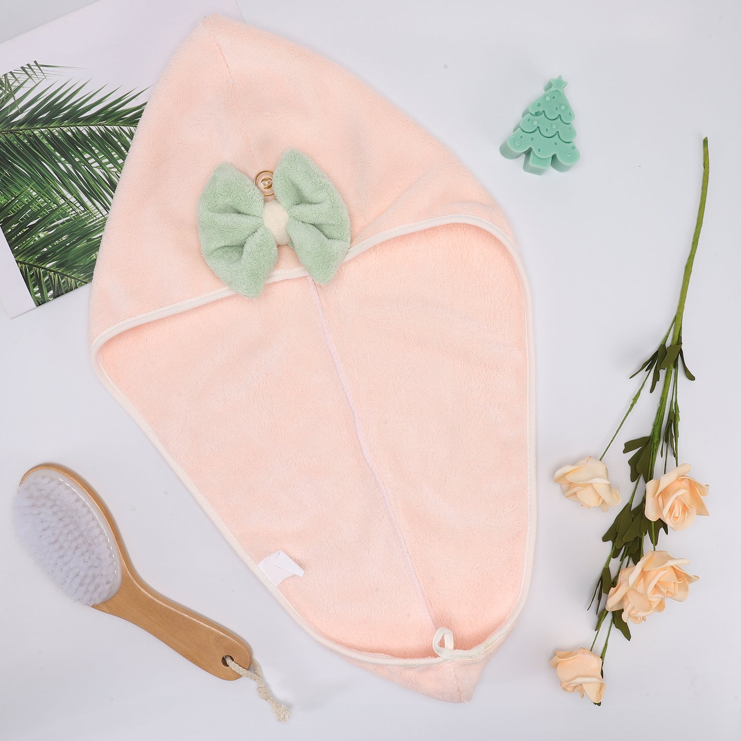 2 Pcs Hair Drying Towels, Absorbent Hair Towel Wrap for Women Pink