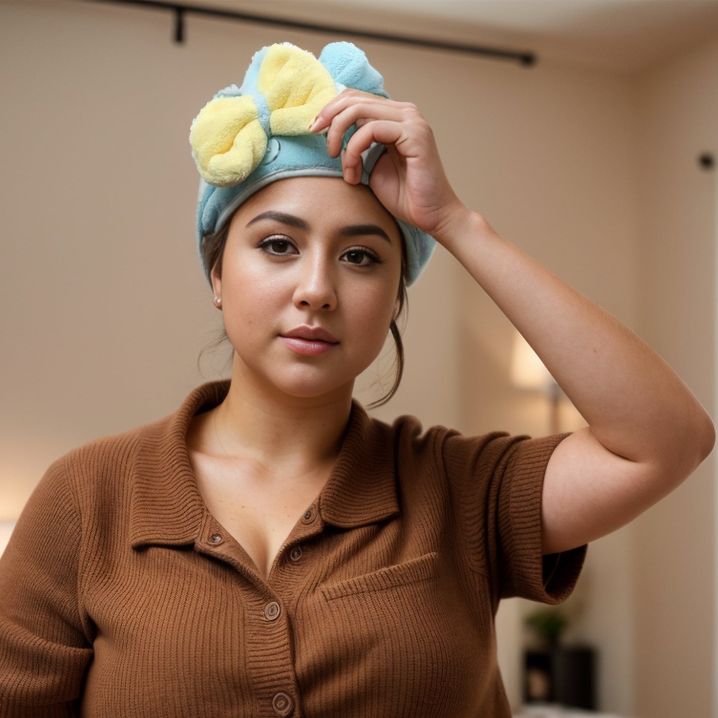 2 Pcs Hair Drying Towels, Absorbent Hair Towel Wrap for Women Blue