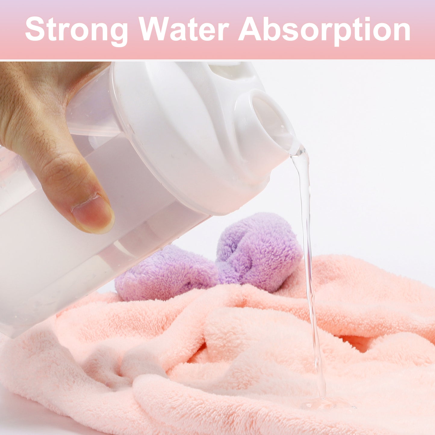 2 Pcs Hair Drying Towels, Triangular Bow Hair Towel Wrap for Women, Pink Purple