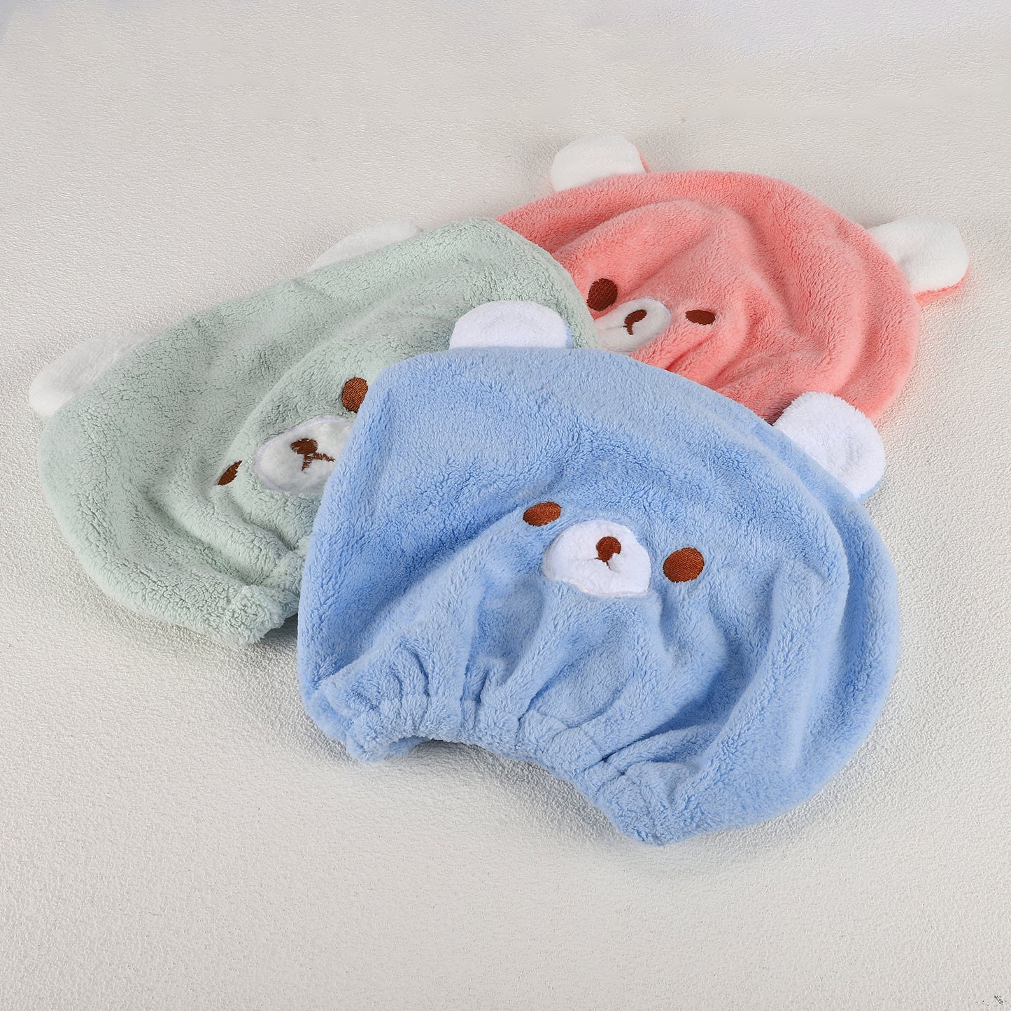 Hair Drying Towel, Bear Hair Towel Quick Drying Wrap for Women Blue