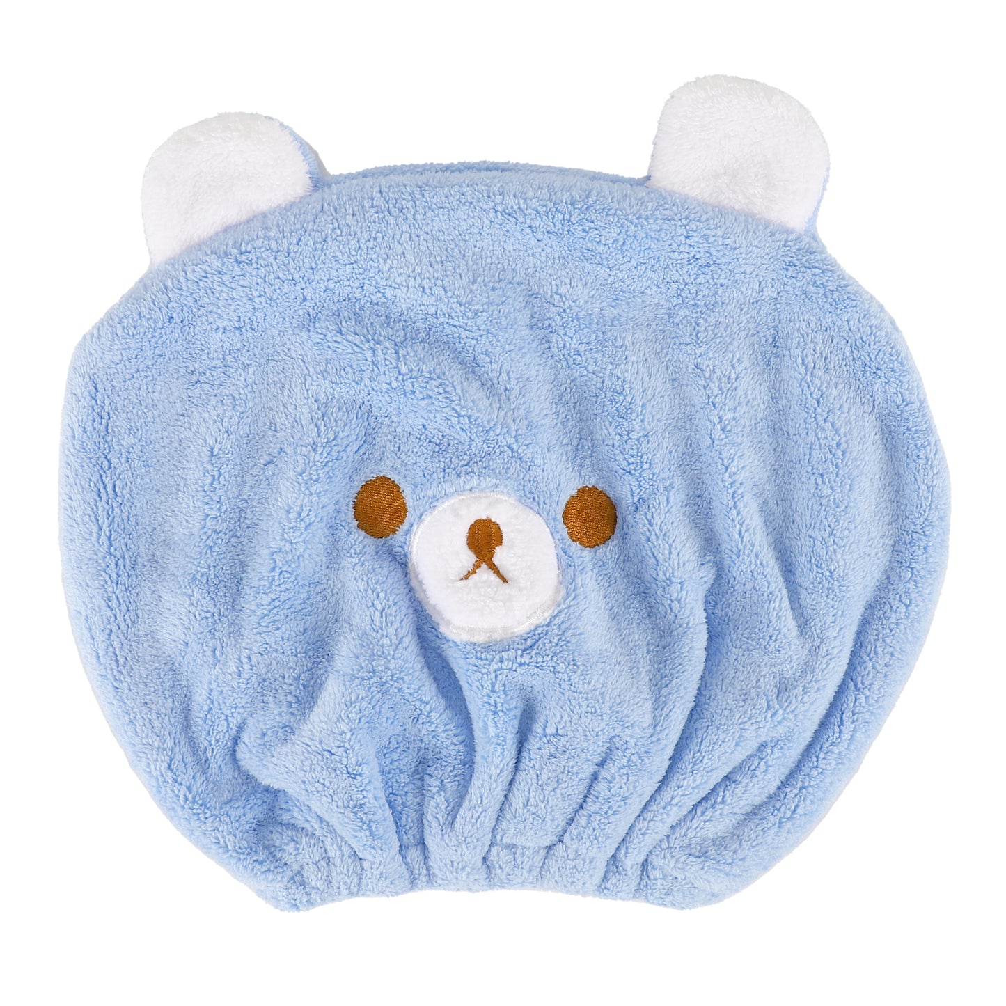 Hair Drying Towel, Bear Hair Towel Quick Drying Wrap for Women Blue