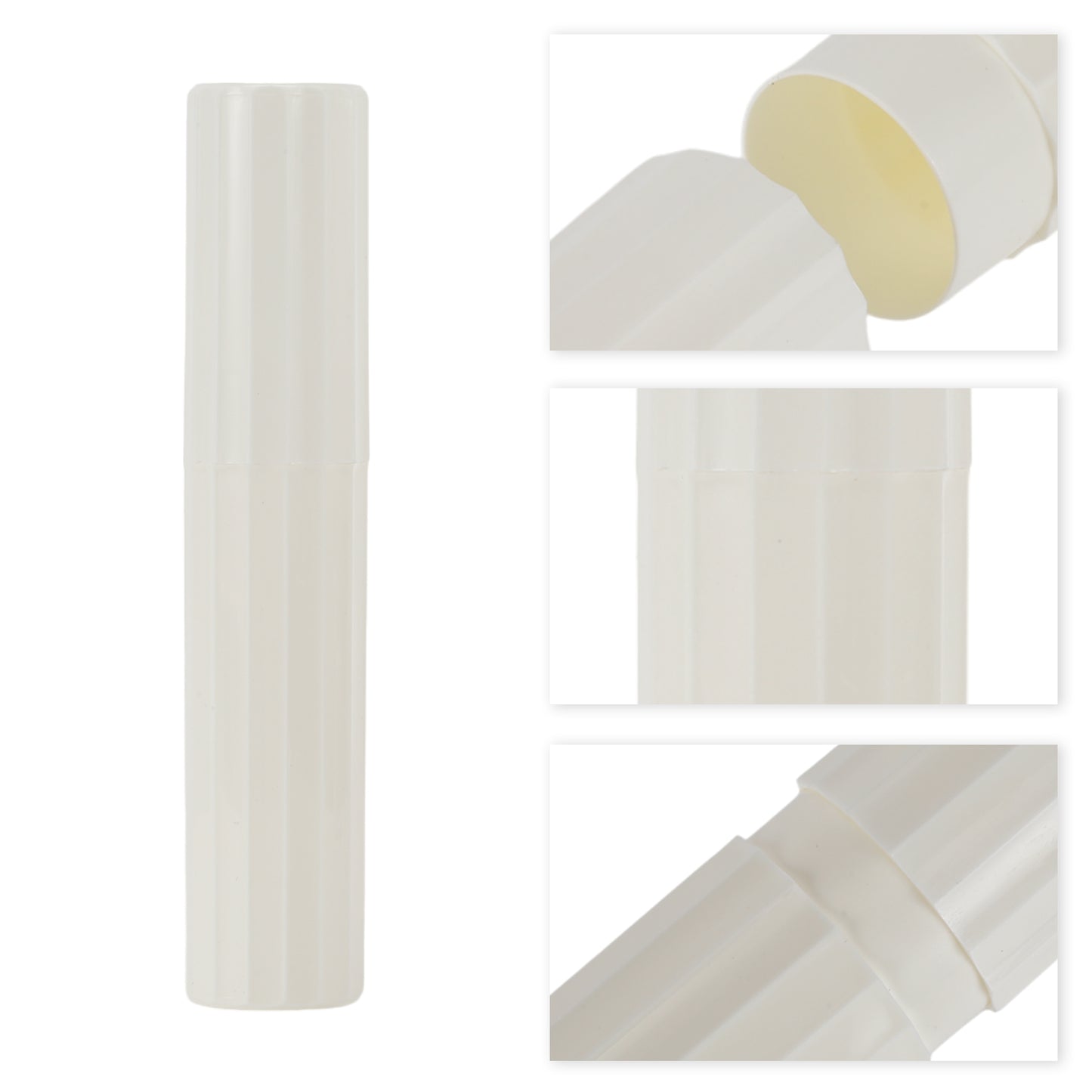 Estuche de plástico para cepillos de dientes con rayas verticales (2 unidades), 7,87" x 1,50", color blanco
