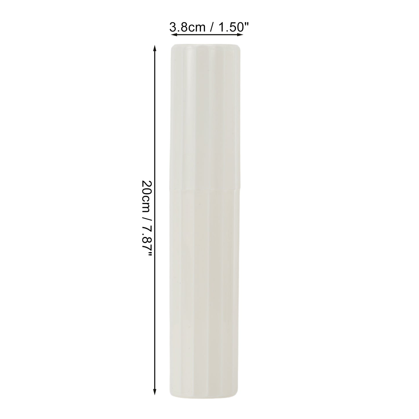 Estuche de plástico para cepillos de dientes con rayas verticales (2 unidades), 7,87" x 1,50", color blanco