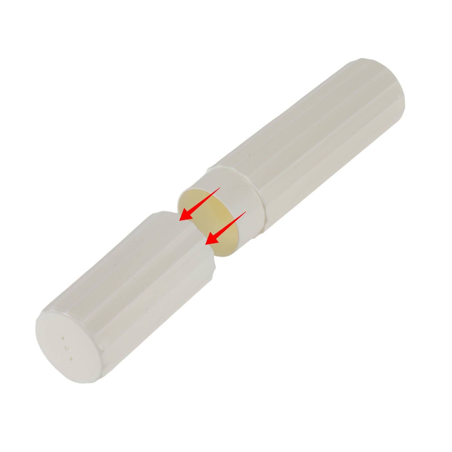 Estuche de plástico para cepillos de dientes con rayas verticales (2 unidades), 7,87" x 1,50", color blanco