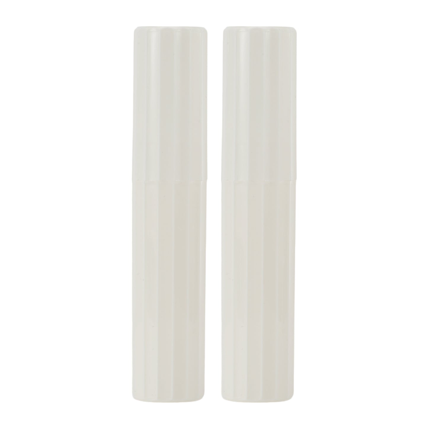 Estuche de plástico para cepillos de dientes con rayas verticales (2 unidades), 7,87" x 1,50", color blanco