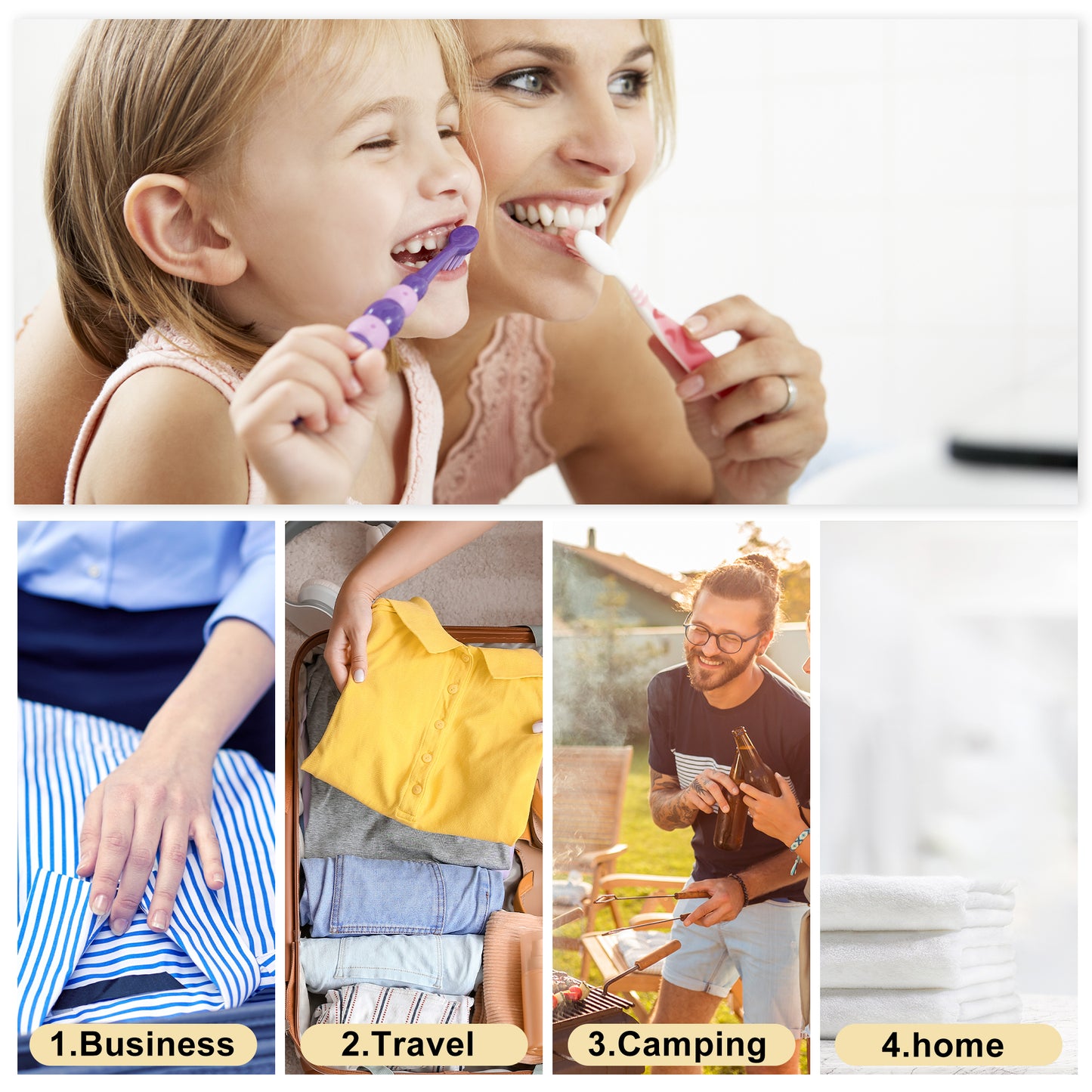 2 Pcs Vertical Stripe Plastic Toothbrush Case, 7.87"x1.50" Yellow