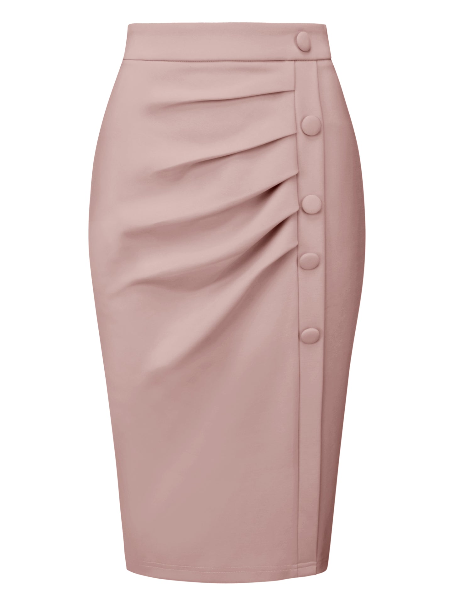 Women's Wear to Work Pencil Skirt Elastic High Waist Ruched Bodycon Midi Skirts