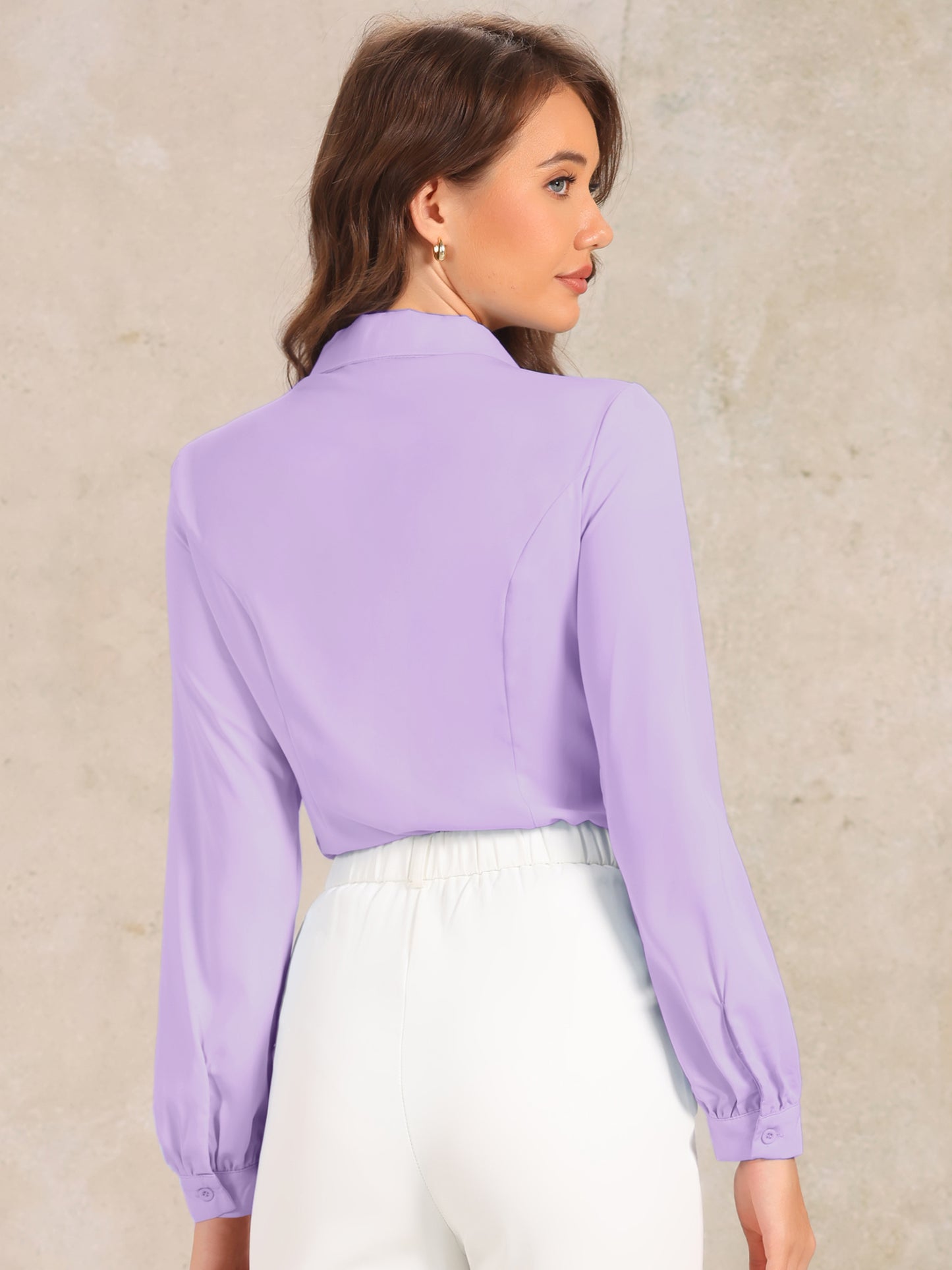 Women's Button Down Leotard Shirt Peter Pen Collar Long Sleeve Business Work Shirt Bodysuit Top