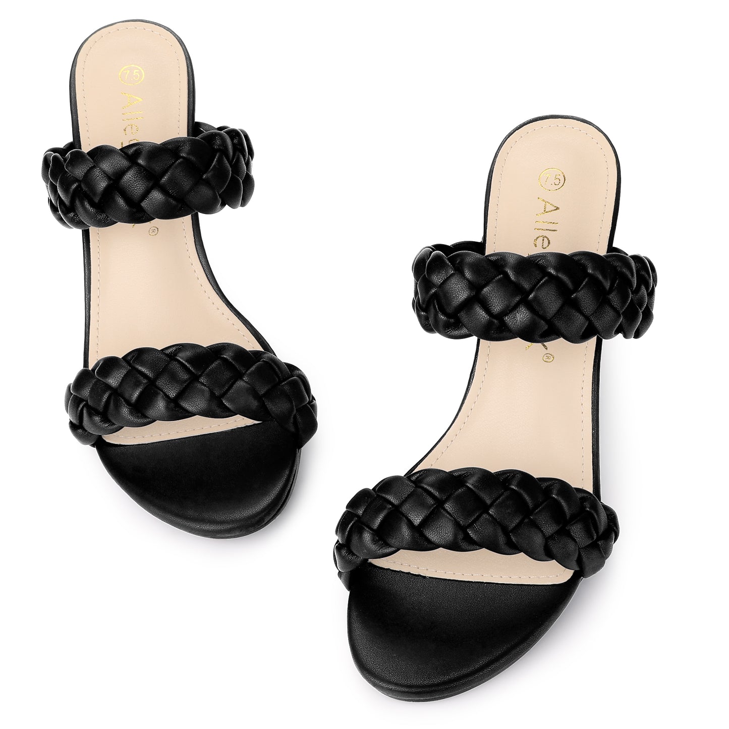 Sandalias de tacón grueso con plataforma y trenzado para mujer
