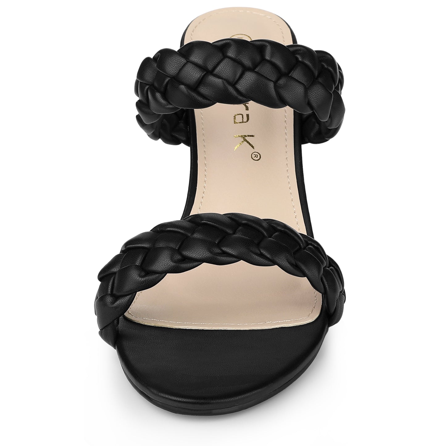 Sandalias de tacón grueso con plataforma y trenzado para mujer
