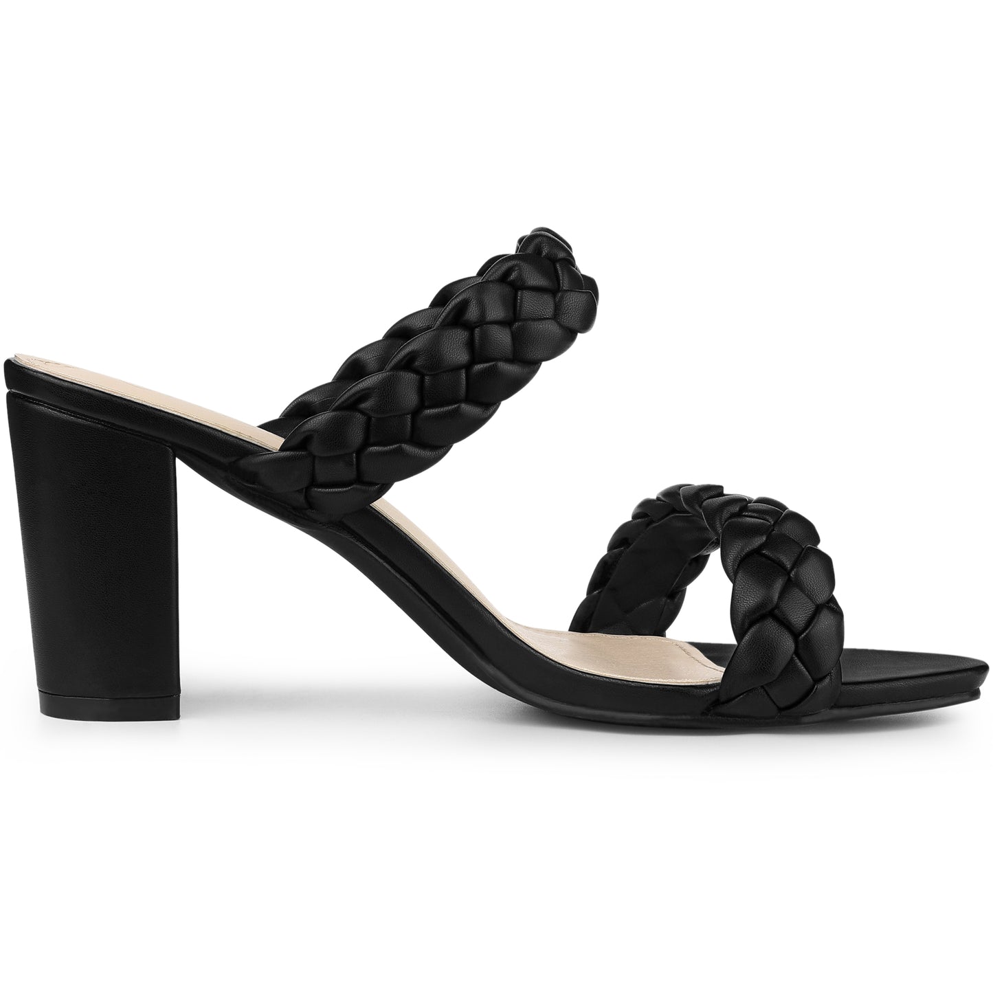 Sandalias de tacón grueso con plataforma y trenzado para mujer