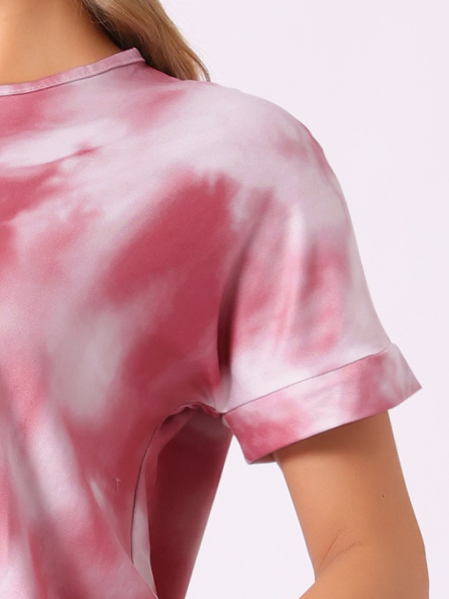 Women's Pajamas Set Sleepwear Tie Dye T-shirt with Pants Pjs with Pocket Sweatsuit