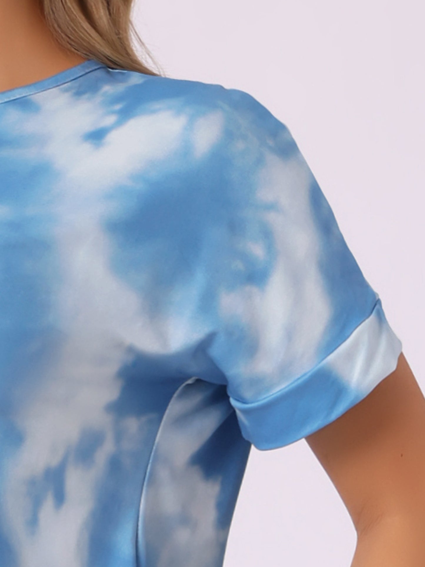 Women's Pajamas Set Sleepwear Tie Dye T-shirt with Pants Pjs with Pocket Sweatsuit
