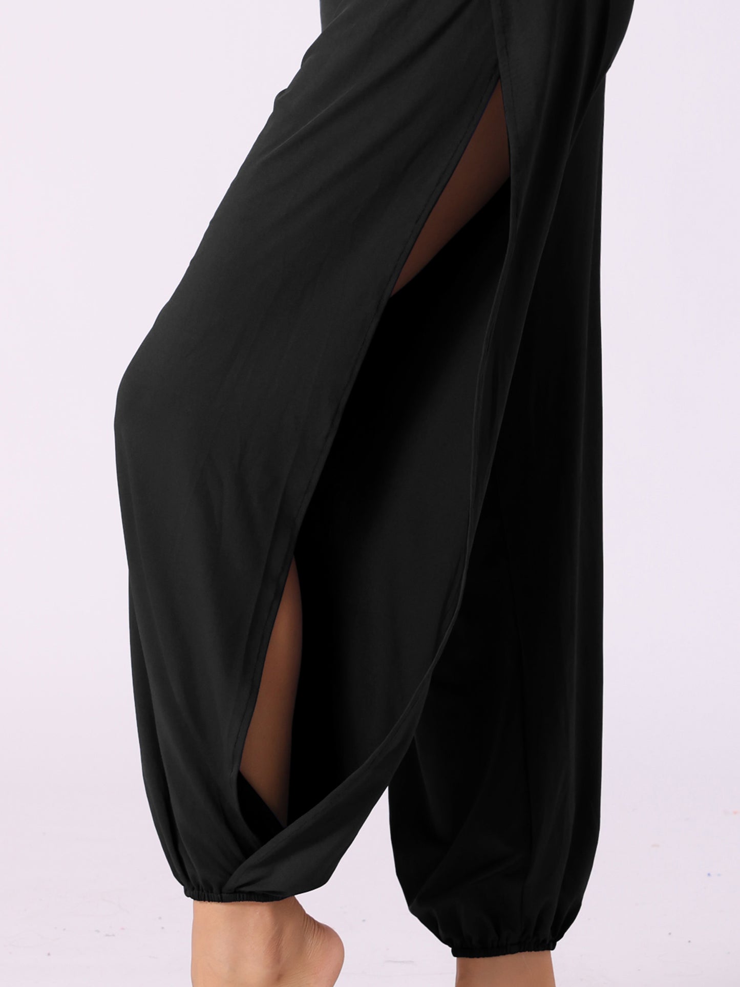 Pantalon de yoga sarouel pour femme, jogging à fente latérale, sport, plage, survêtement d'entraînement