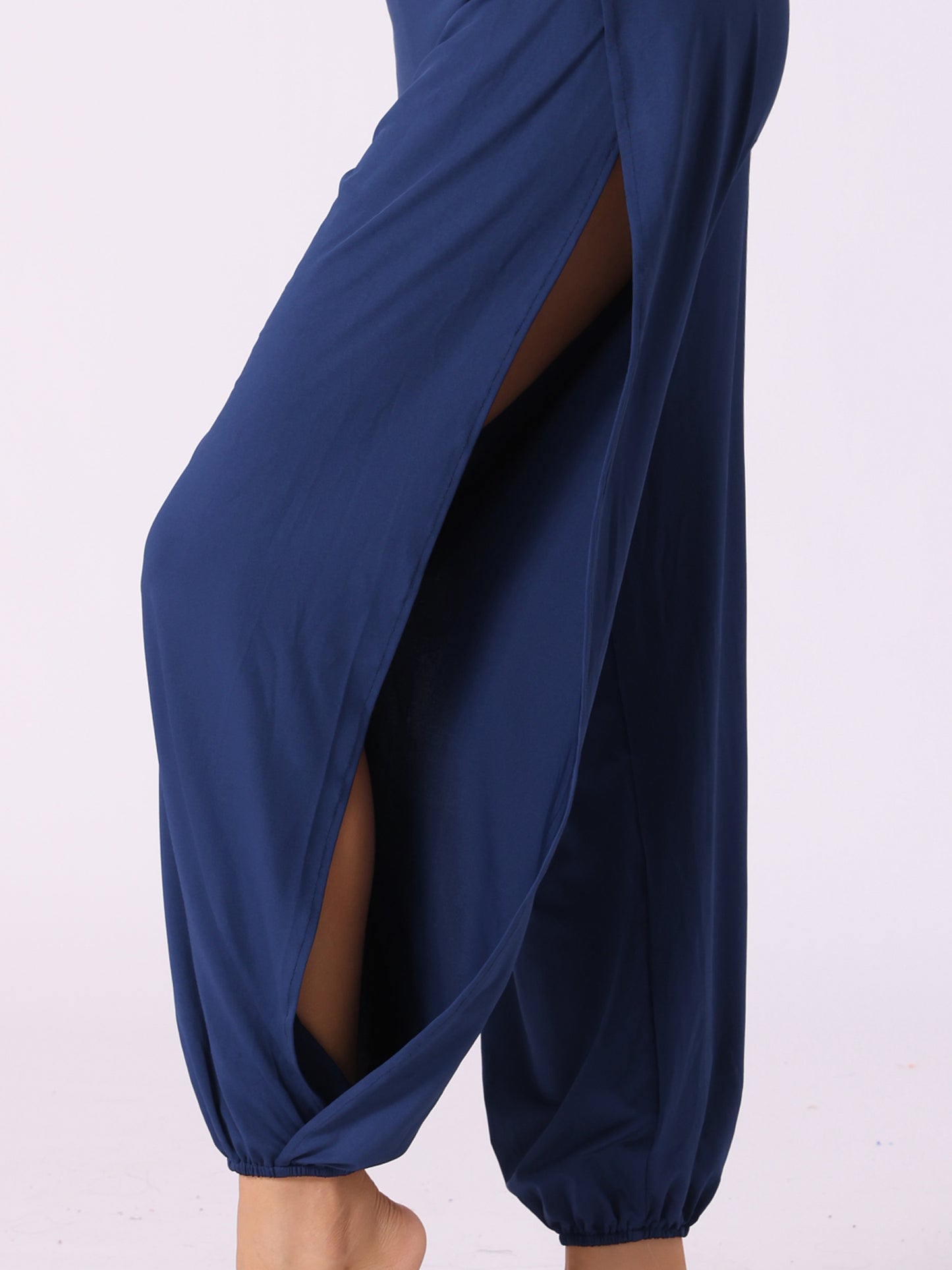 Pantalones de yoga harén para mujer, con aberturas laterales, para correr, para playa, para hacer ejercicio