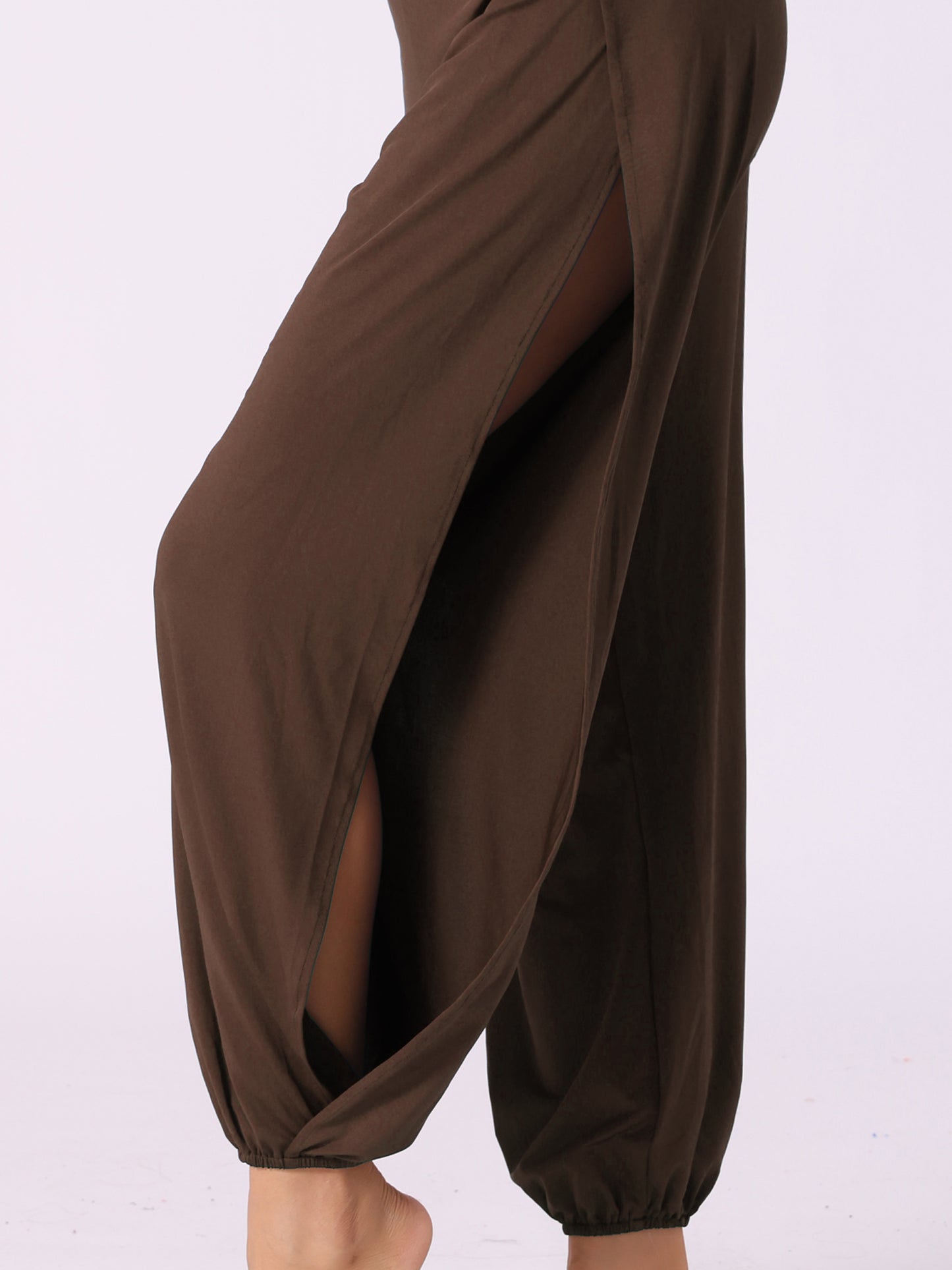 Pantalon de yoga sarouel pour femme, jogging à fente latérale, sport, plage, survêtement d'entraînement