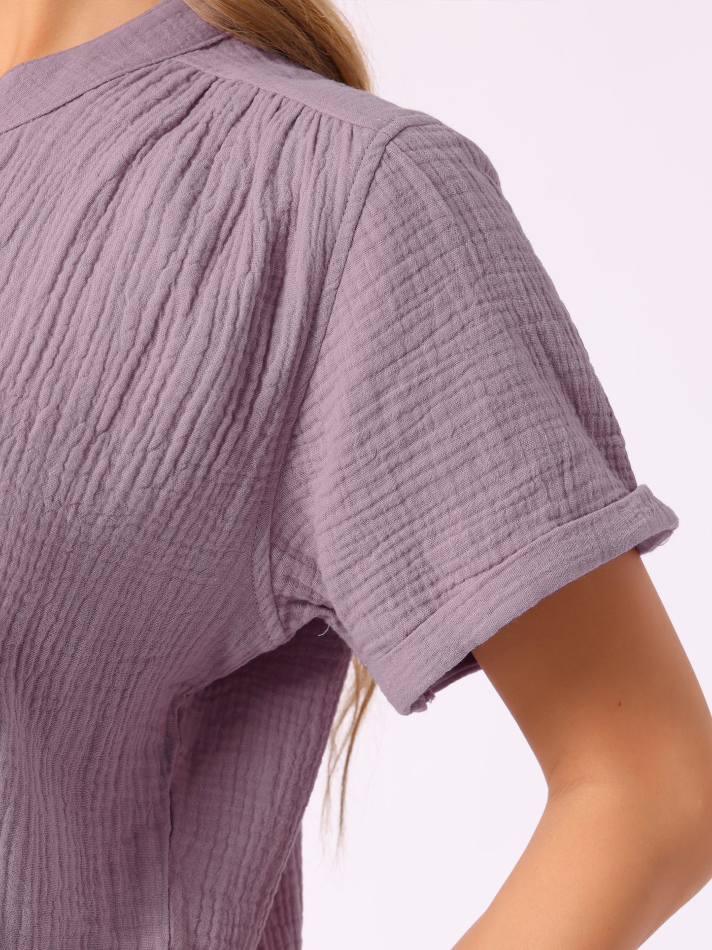 Pijama de algodón para mujer, camisón largo de manga corta con cuello en V, ropa de estar por casa