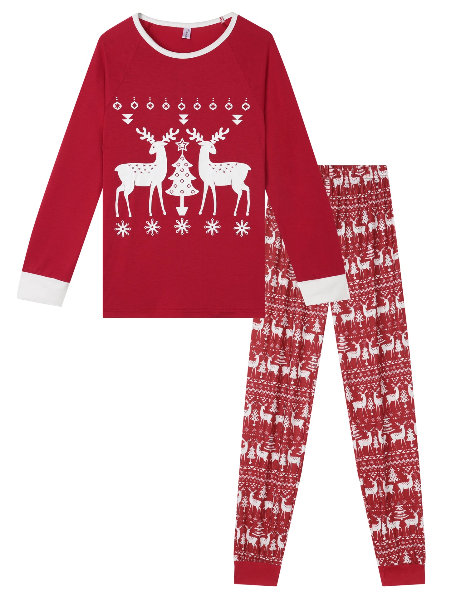 Ensemble pyjama de Noël pour homme, imprimé cerf, manches longues et pantalon