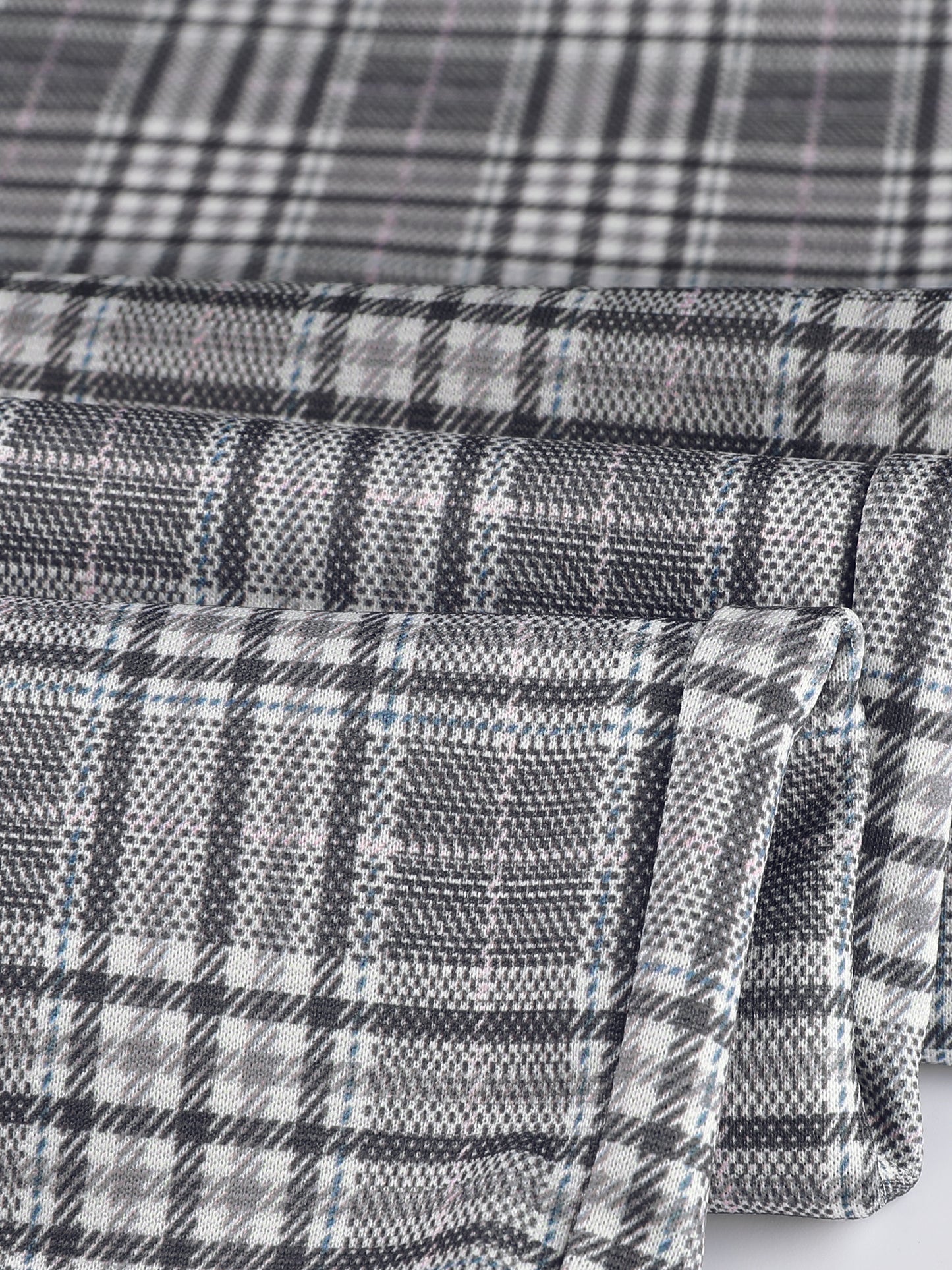 Women's Plaid Cropped Trousers Button Casual Tartan Check Work Pants