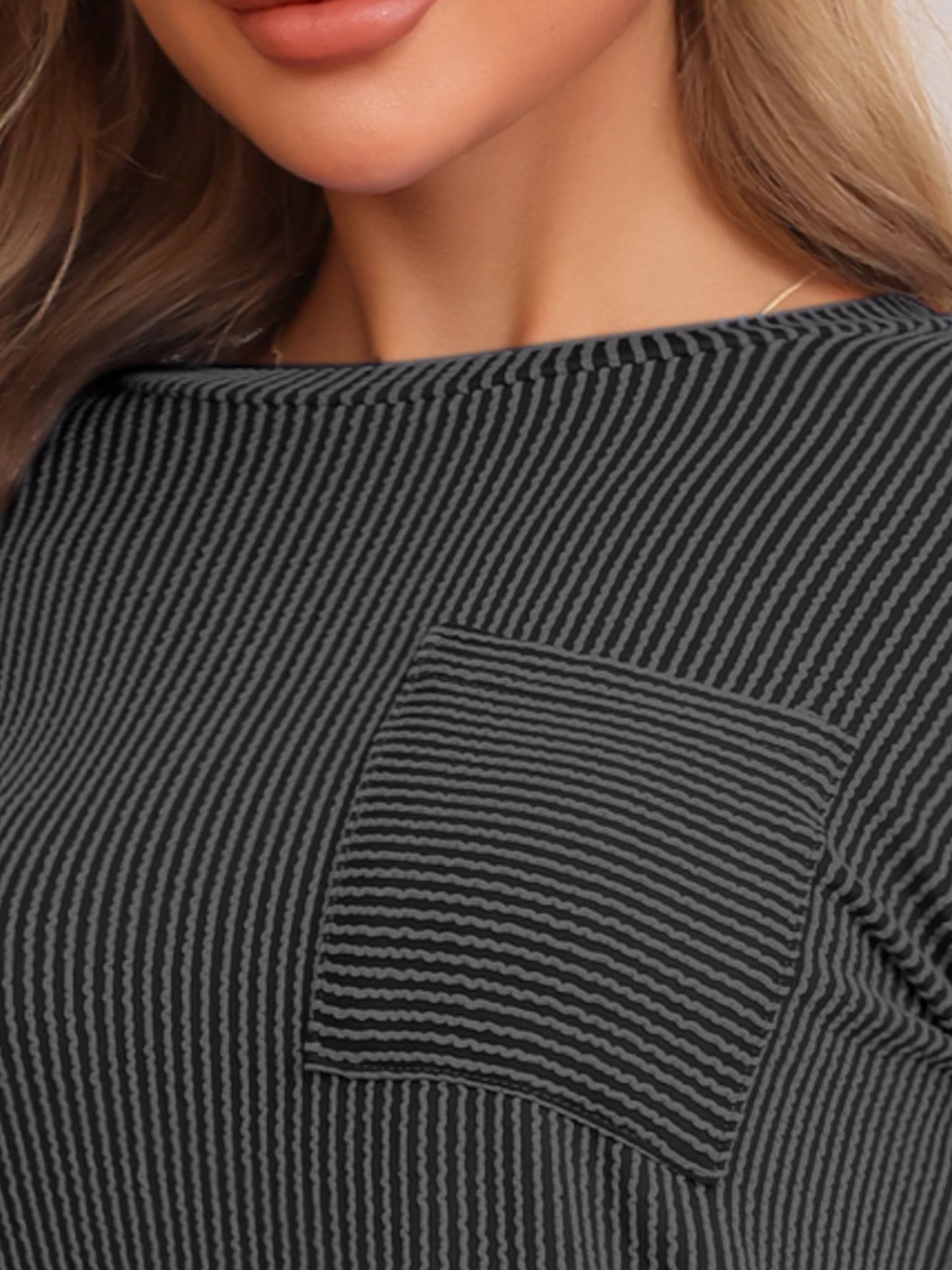 Pijama de mujer, camisón de manga larga con bolsillo delantero y largo hasta el muslo, ropa de dormir para estar en casa