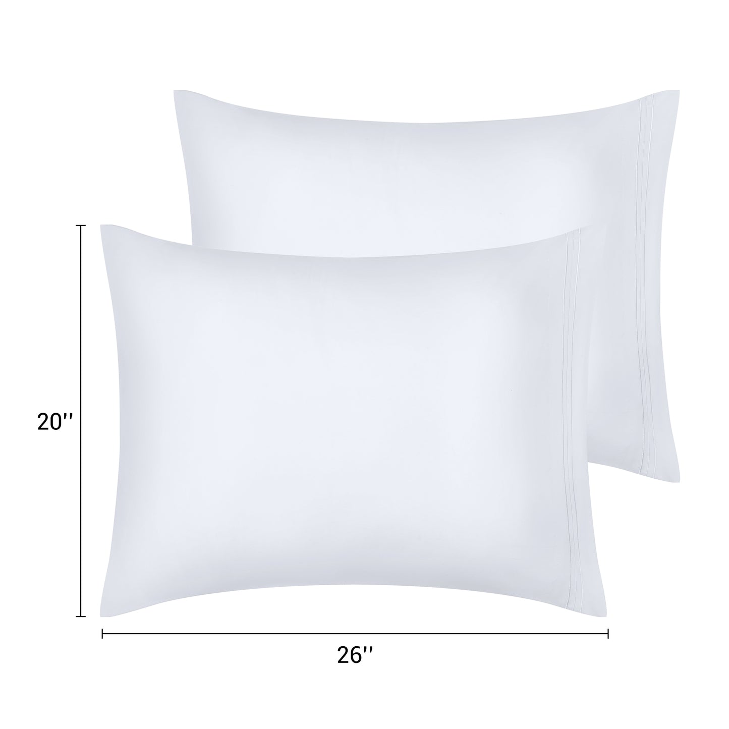 Polyester Pillow Cases Set of 2 for Hair and Skin, Cooling Pillow Covers with Envelope Closure