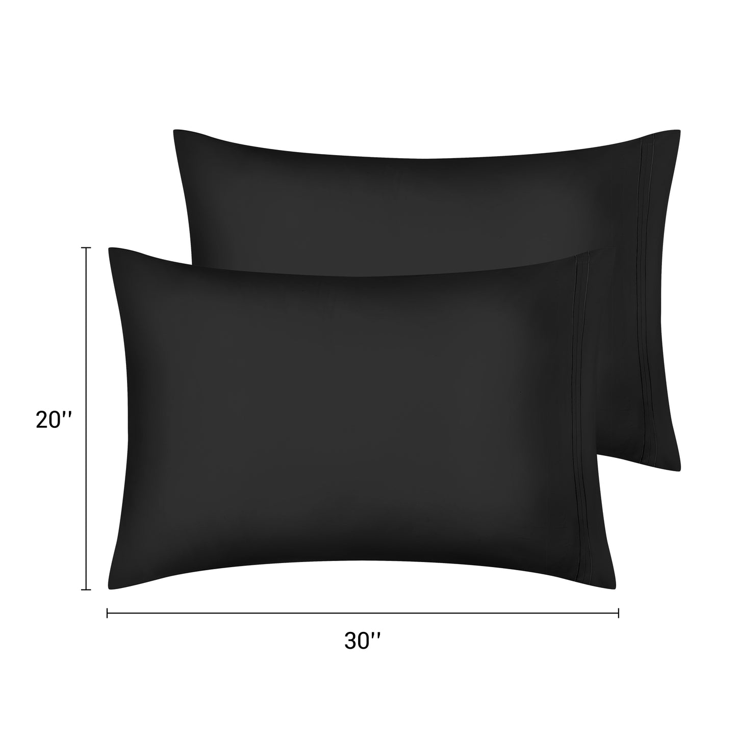 Polyester Pillow Cases Set of 2 for Hair and Skin, Cooling Pillow Covers with Envelope Closure