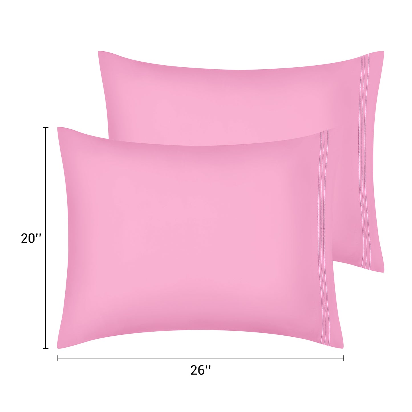 Polyester Pillow Cases Set of 2 for Hair and Skin, Cooling Pillow Covers with Envelope Closure