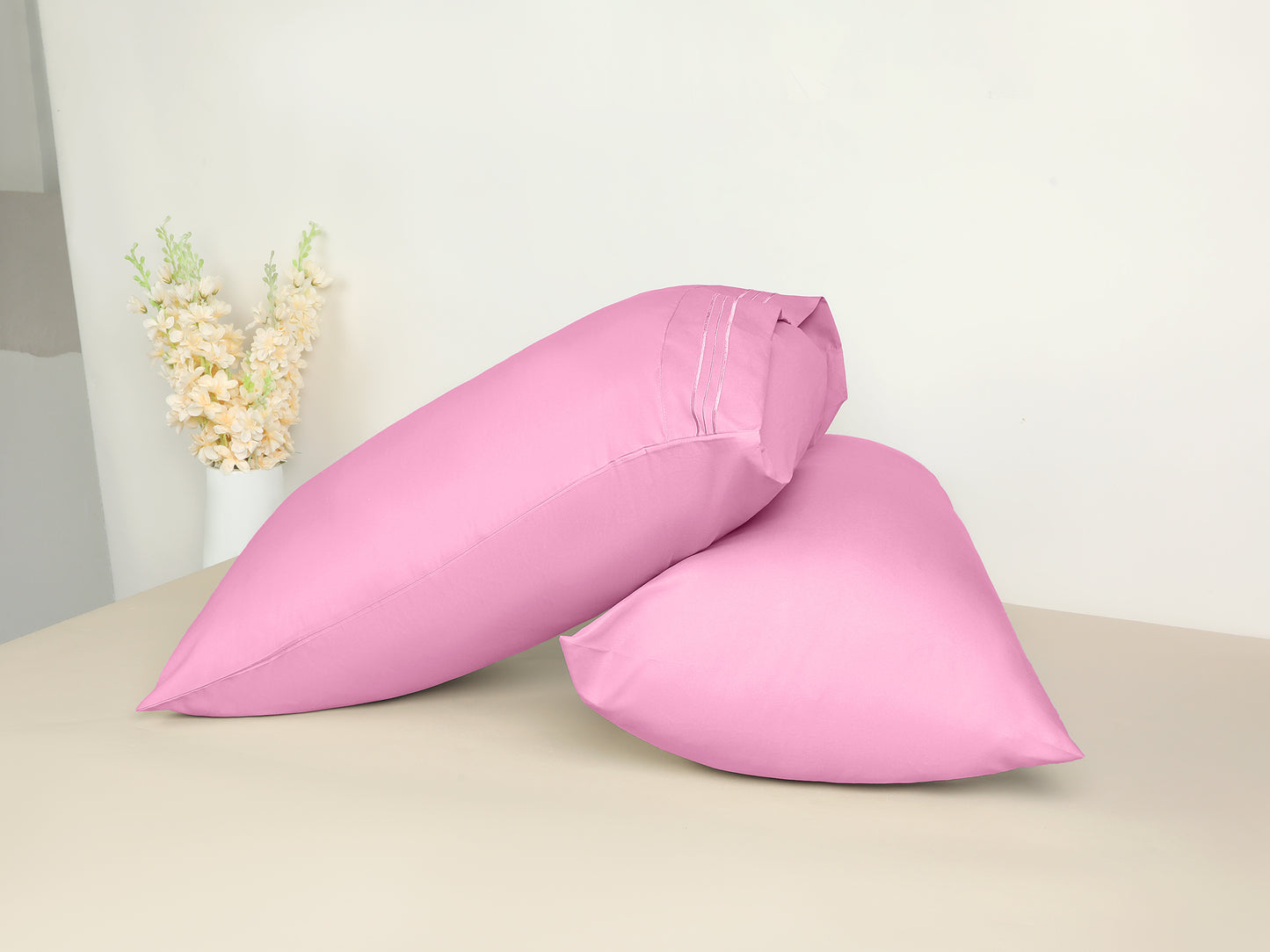 Polyester Pillow Cases Set of 2 for Hair and Skin, Cooling Pillow Covers with Envelope Closure