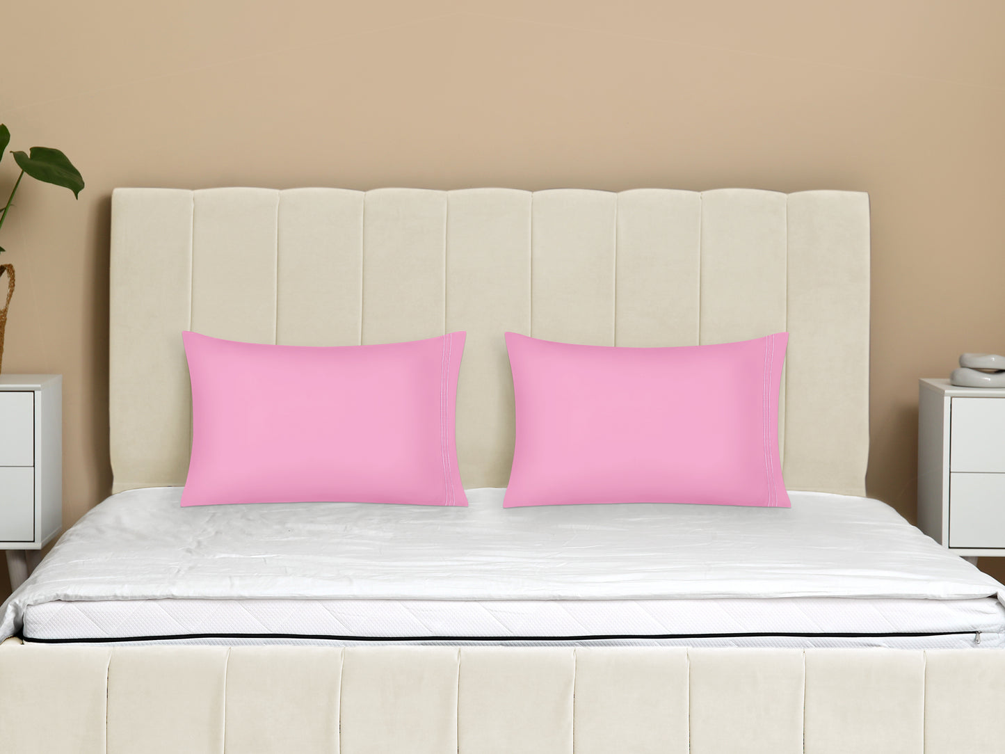 Polyester Pillow Cases Set of 2 for Hair and Skin, Cooling Pillow Covers with Envelope Closure