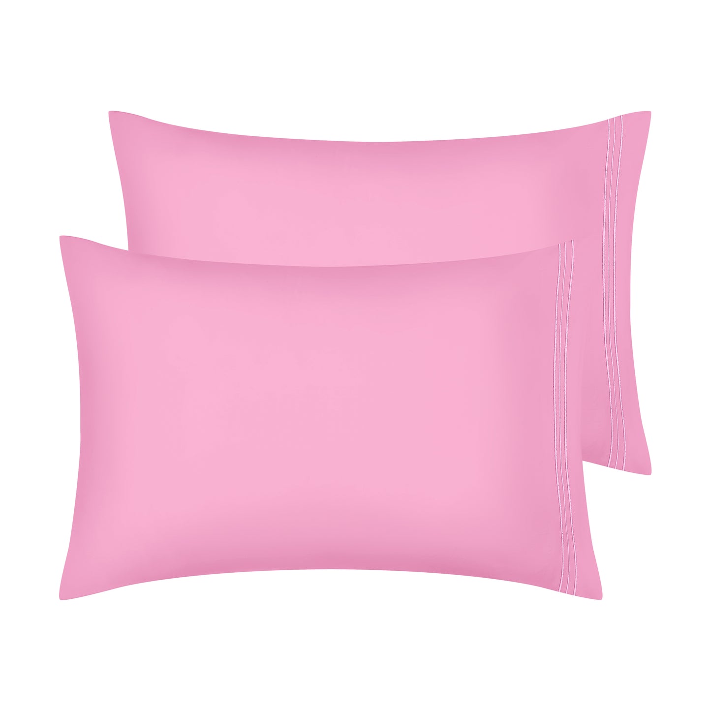 Polyester Pillow Cases Set of 2 for Hair and Skin, Cooling Pillow Covers with Envelope Closure