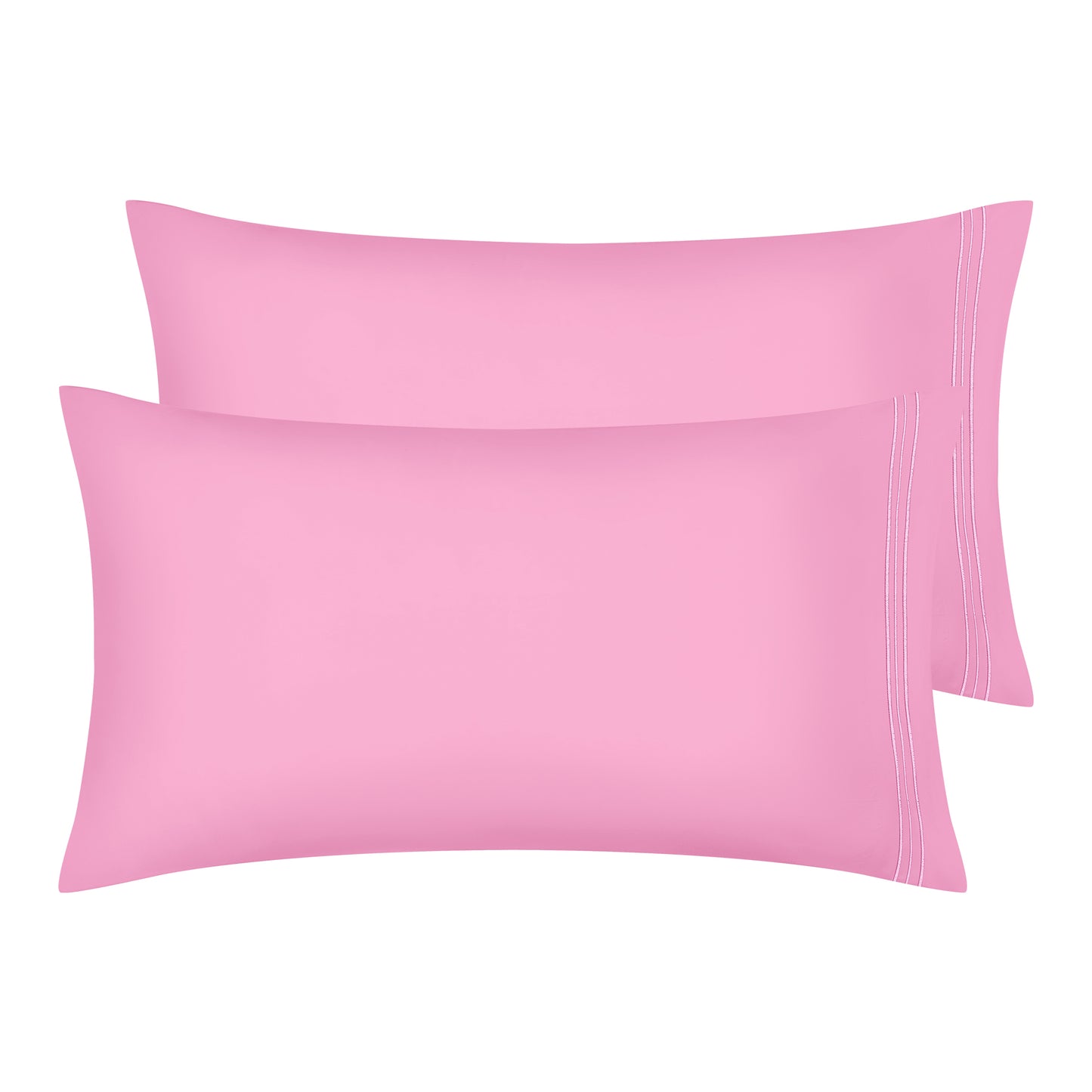 Polyester Pillow Cases Set of 2 for Hair and Skin, Cooling Pillow Covers with Envelope Closure