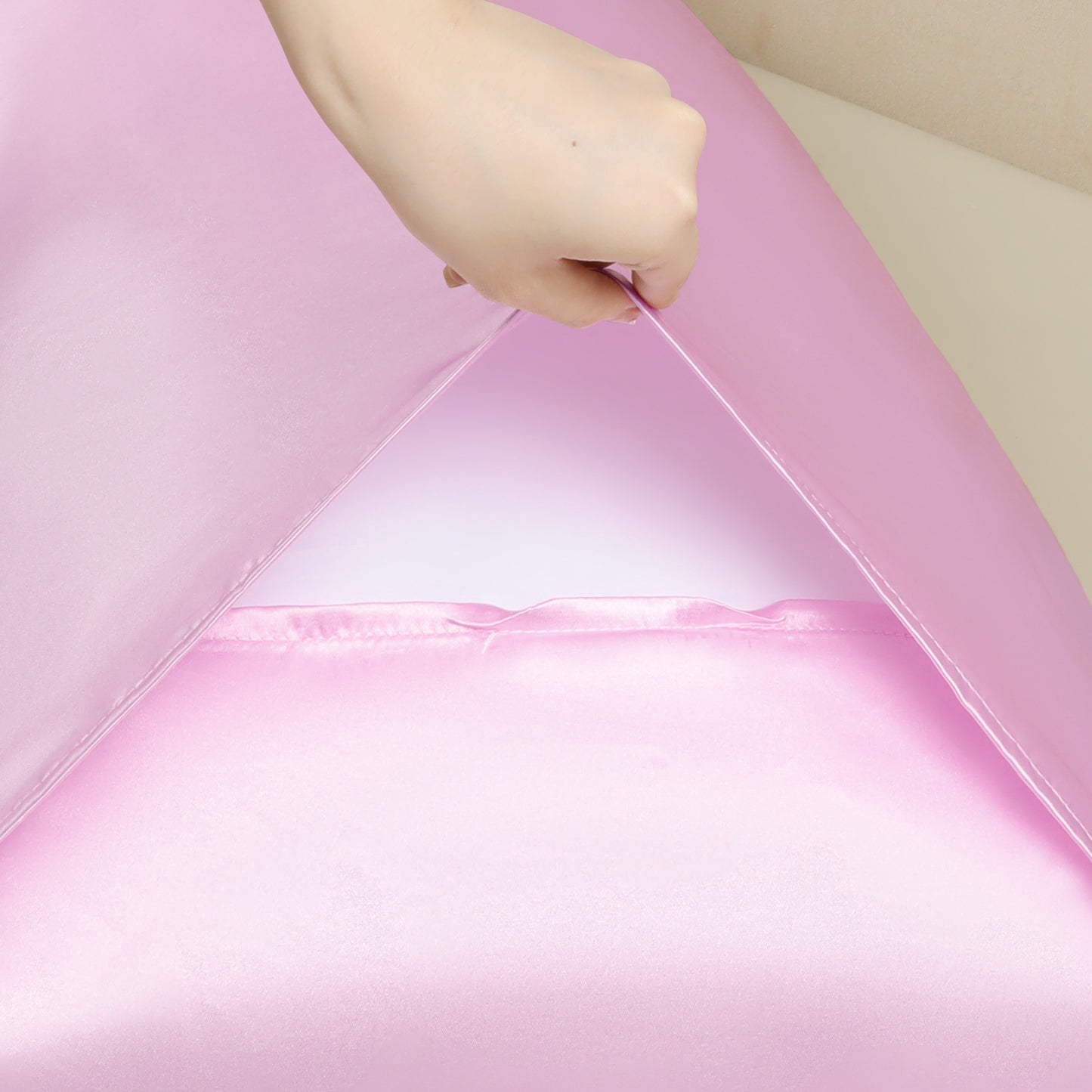 Satin Pillow Cases with 1 Pcs for Hair and Skin Breathable, Covers with Envelope Closure