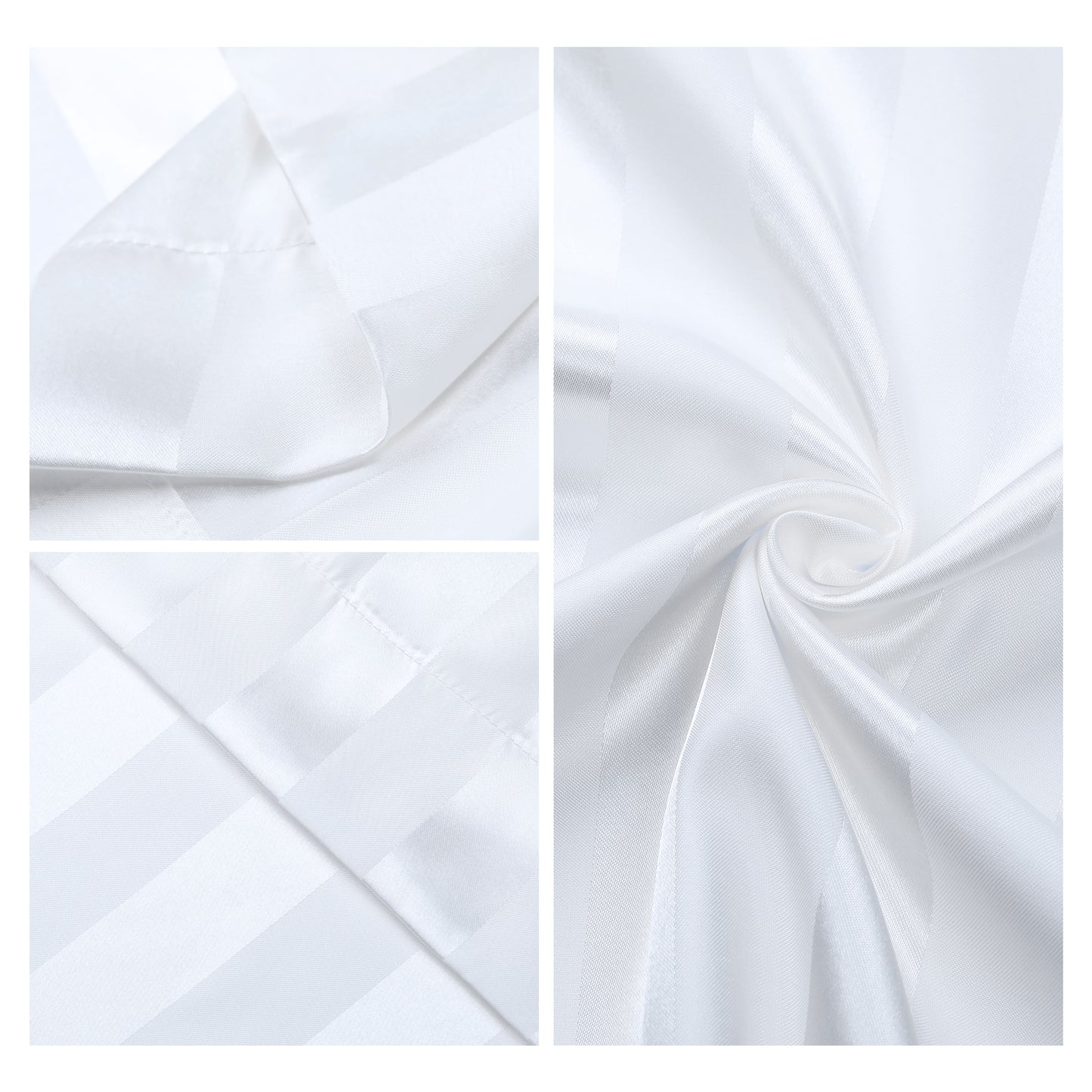 Satin Pillow Cases Set of 2 for Hair and Skin Breathable, Cooling Pillow Covers with Envelope Closure